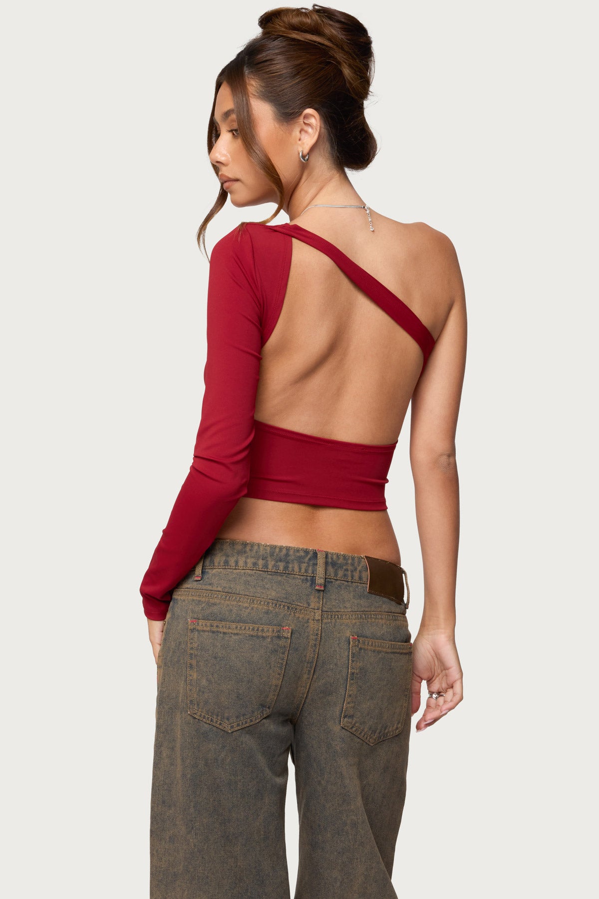 Mila Asymmetric Backless One Shoulder Top-Milans Time