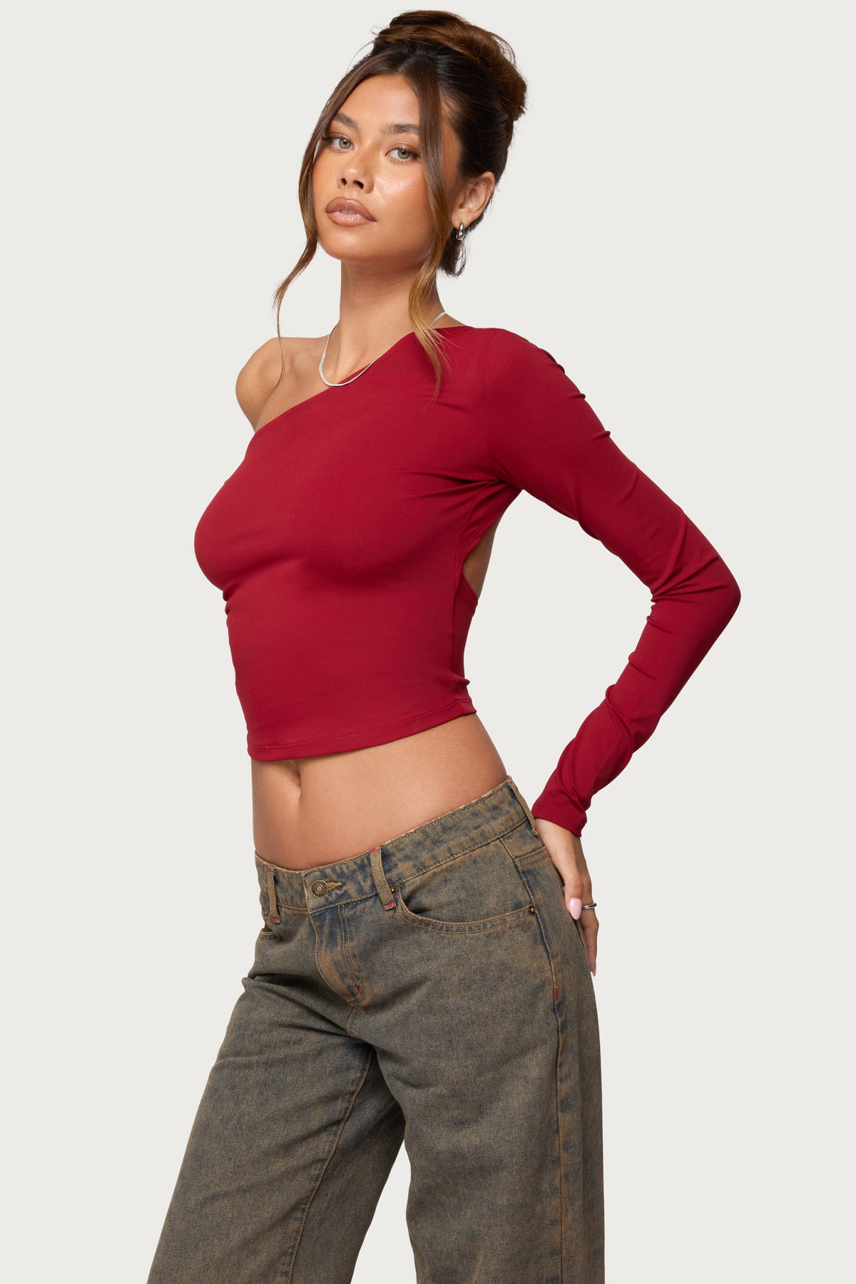 Mila Asymmetric Backless One Shoulder Top-Milans Time