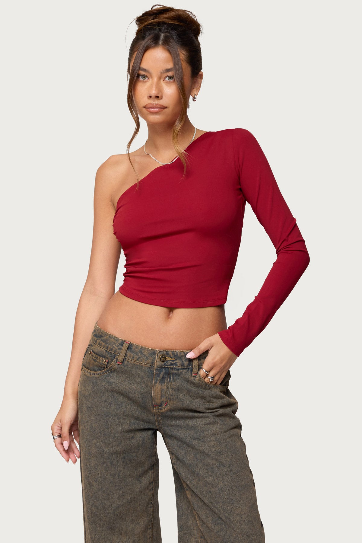 Mila Asymmetric Backless One Shoulder Top-Milans Time