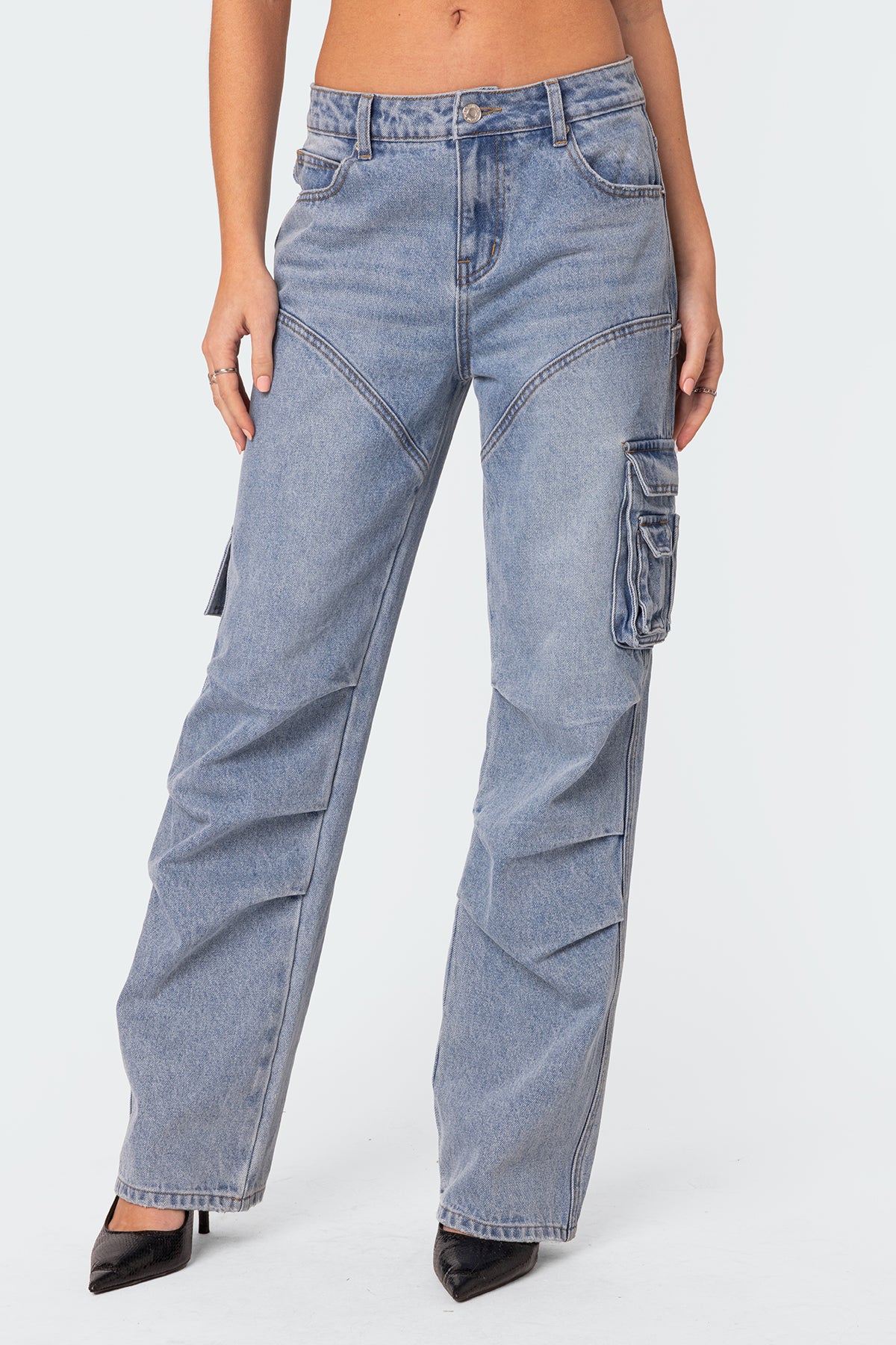 Winslow Mid Rise Straight Leg Cargo Jeans-Milans Time