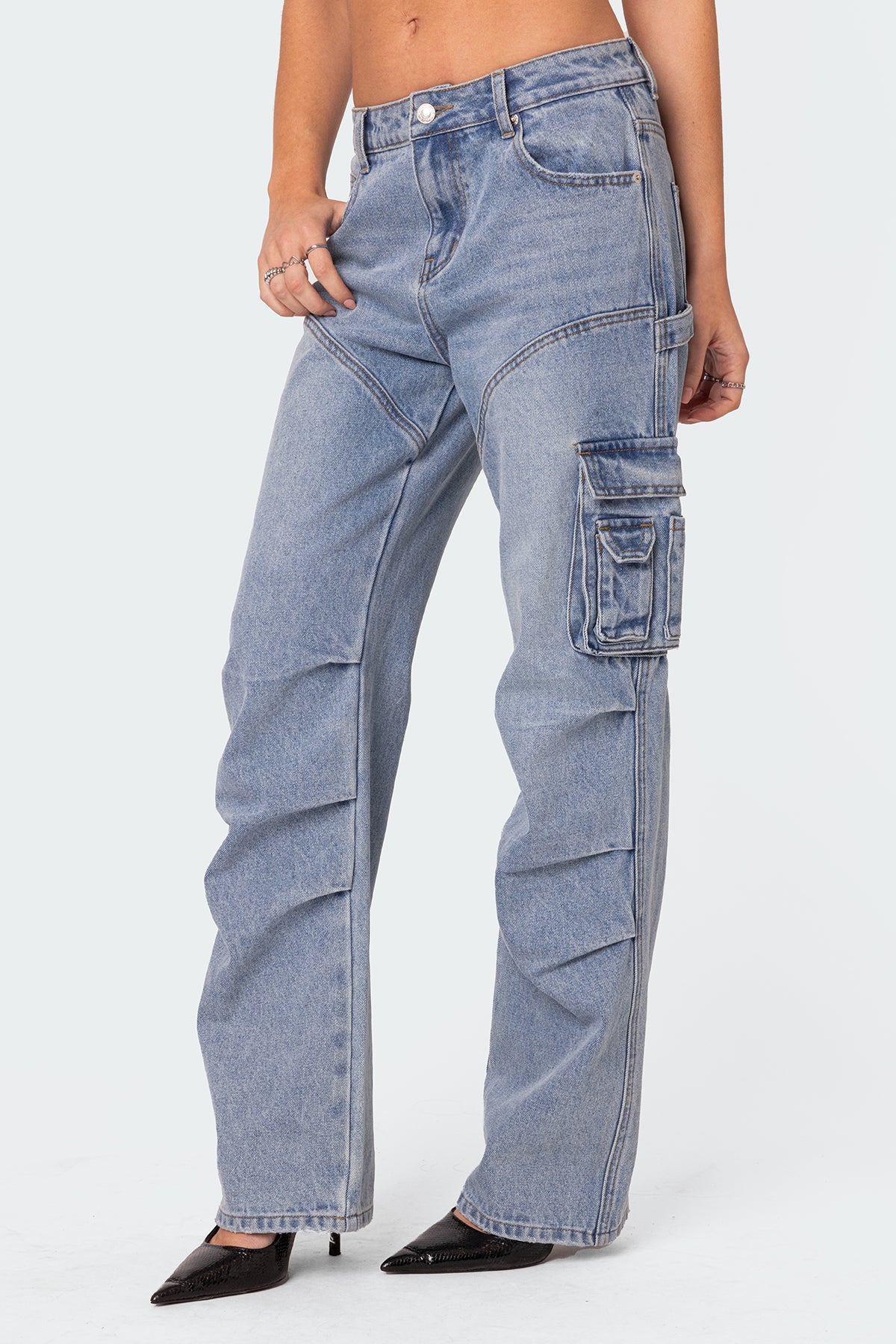 Winslow Mid Rise Straight Leg Cargo Jeans-Milans Time