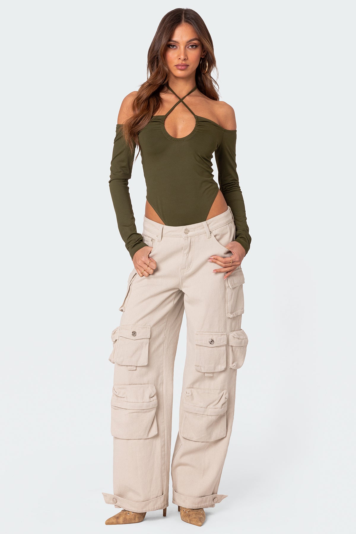 Taurus Plunge Neck Bodysuit-Milans Time