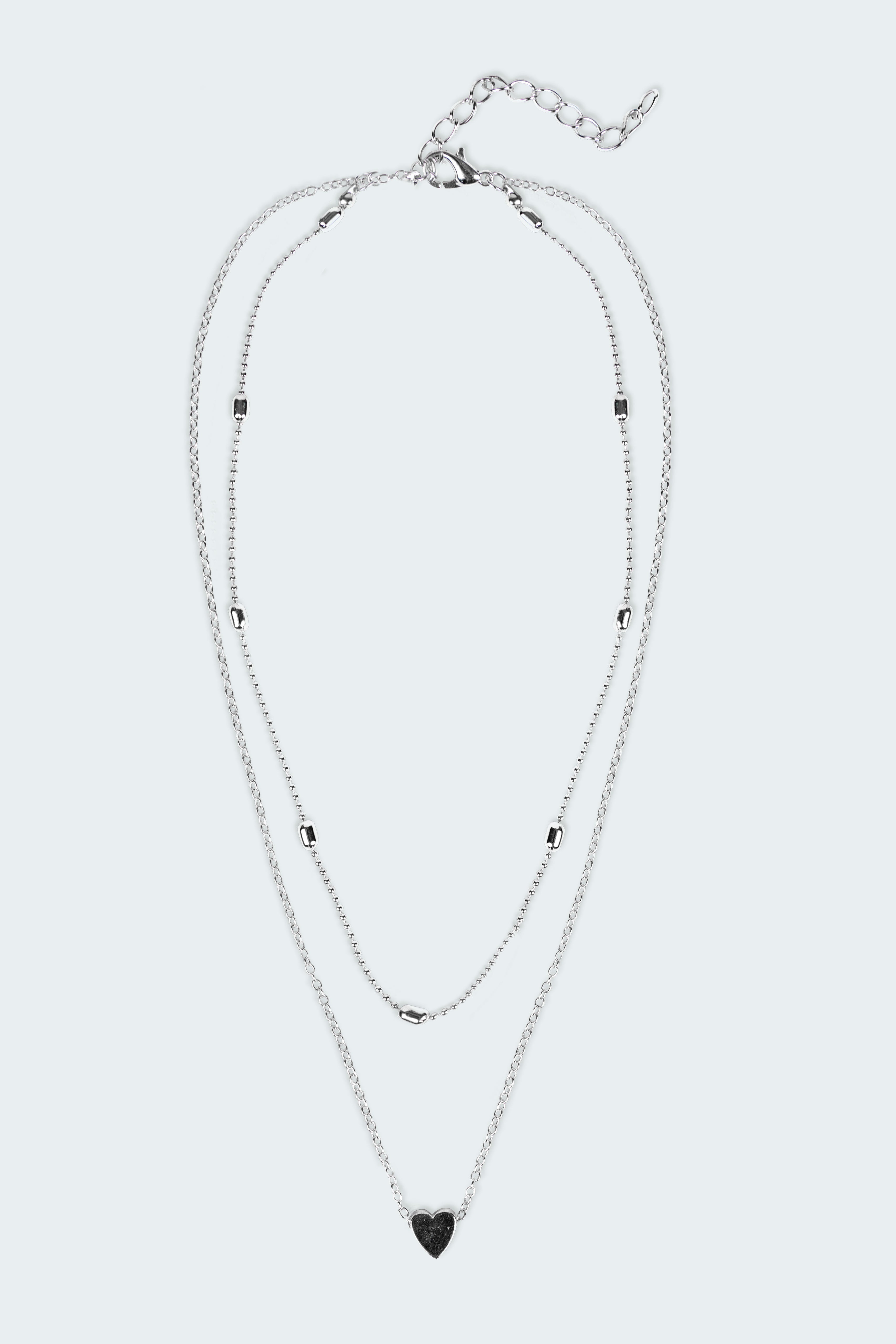 Layered Heart Necklace-Milans Time