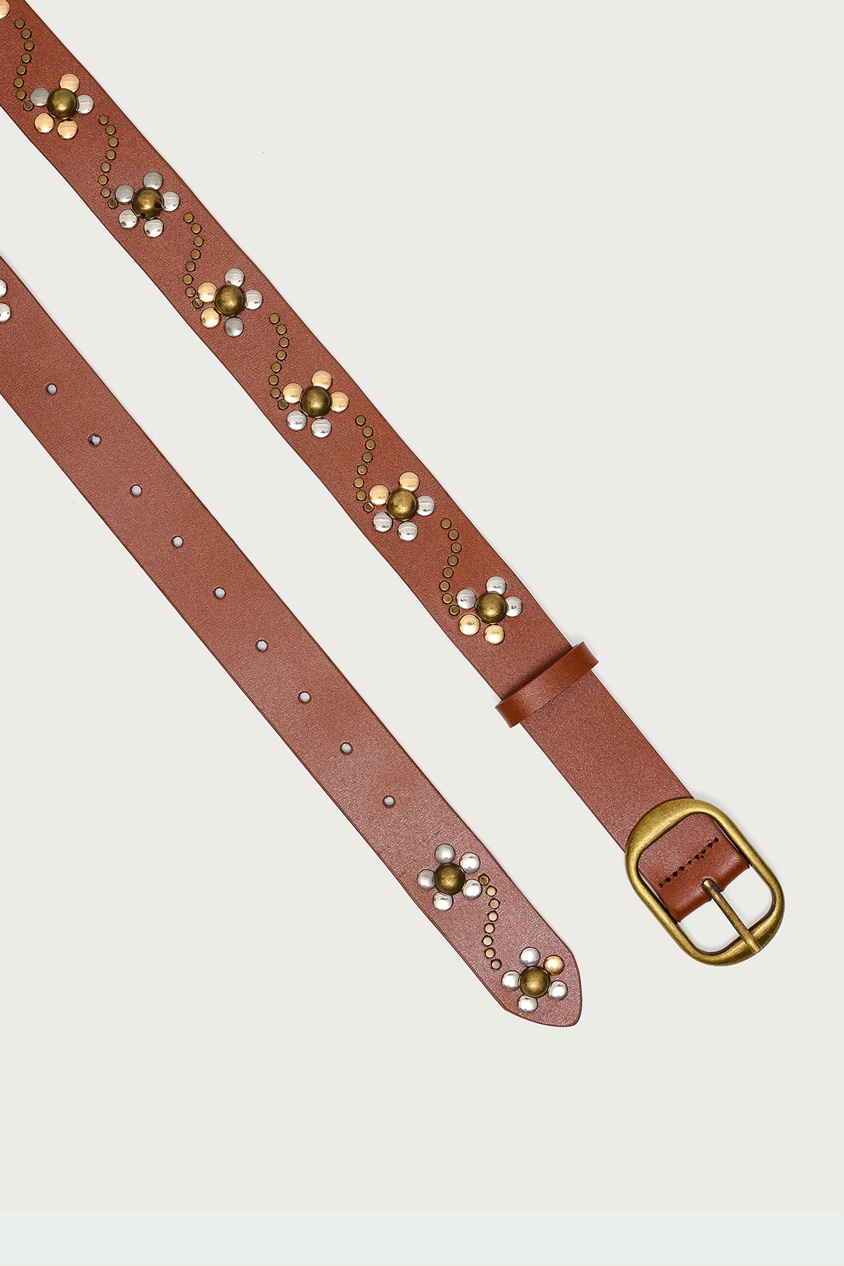 Flower Studded Faux Leather Belt-Milans Time