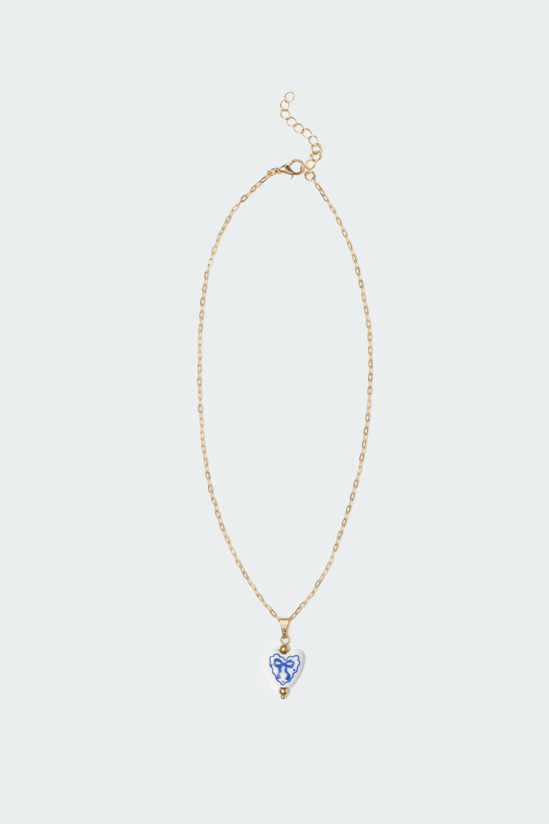 Heart Bow Necklace-Milans Time