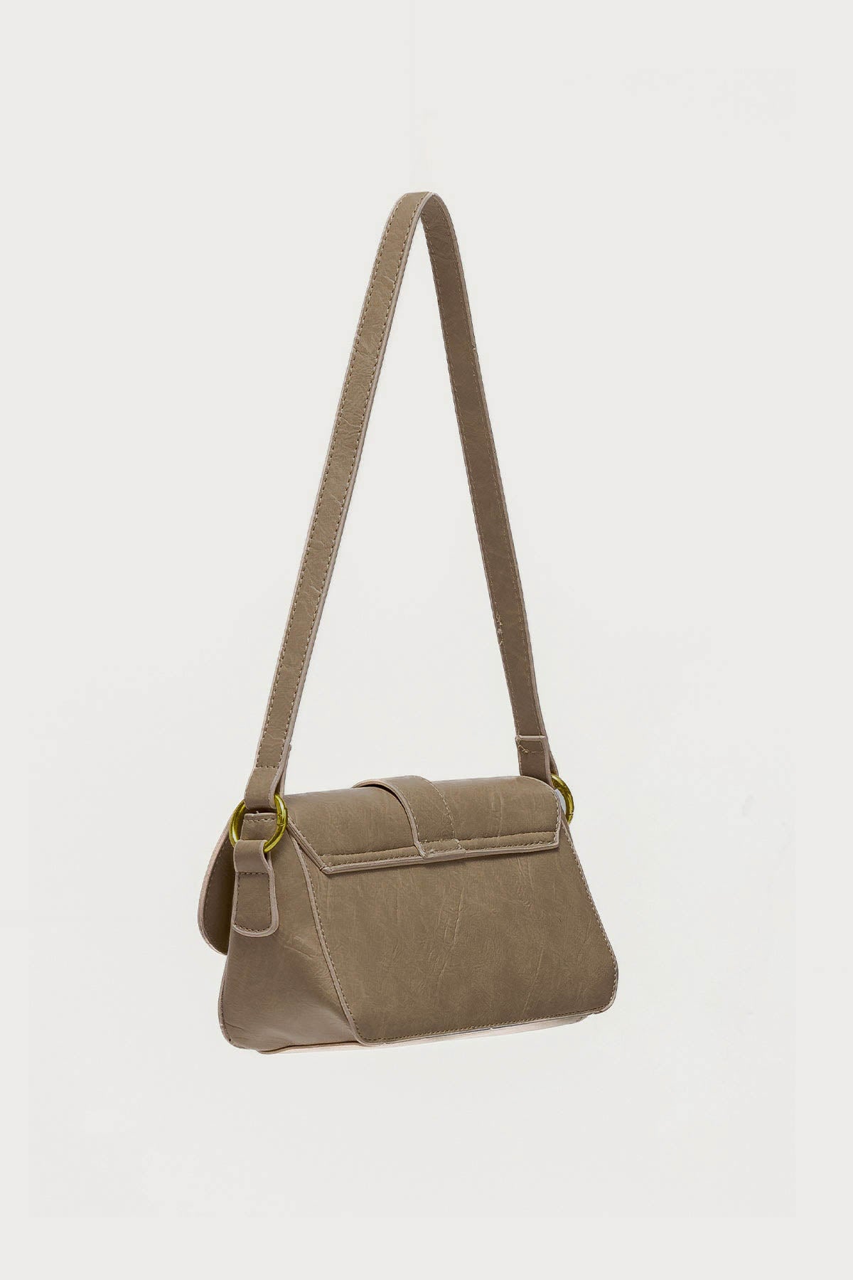 Faux Leather Buckle Bag-Milans Time