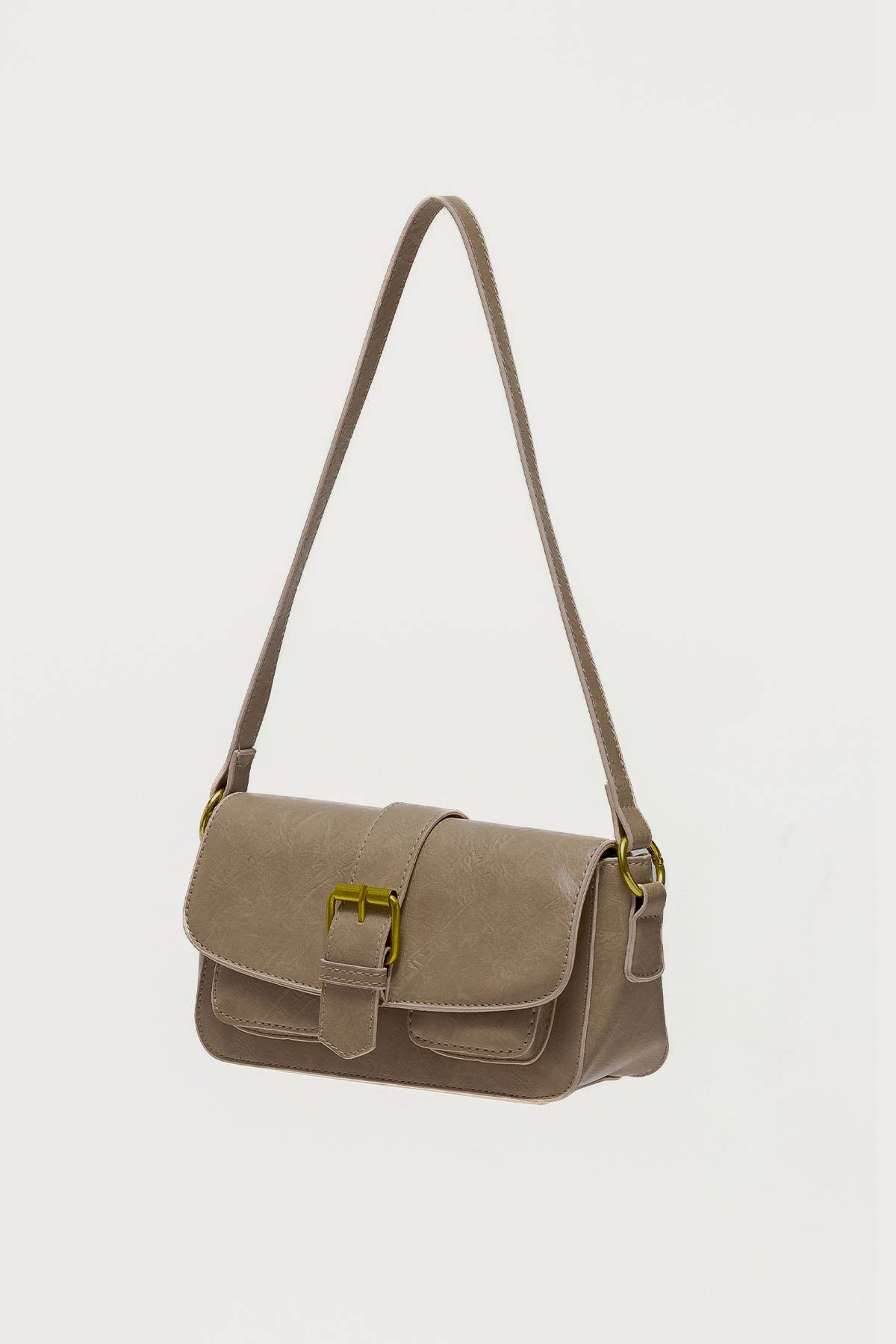Faux Leather Buckle Bag-Milans Time