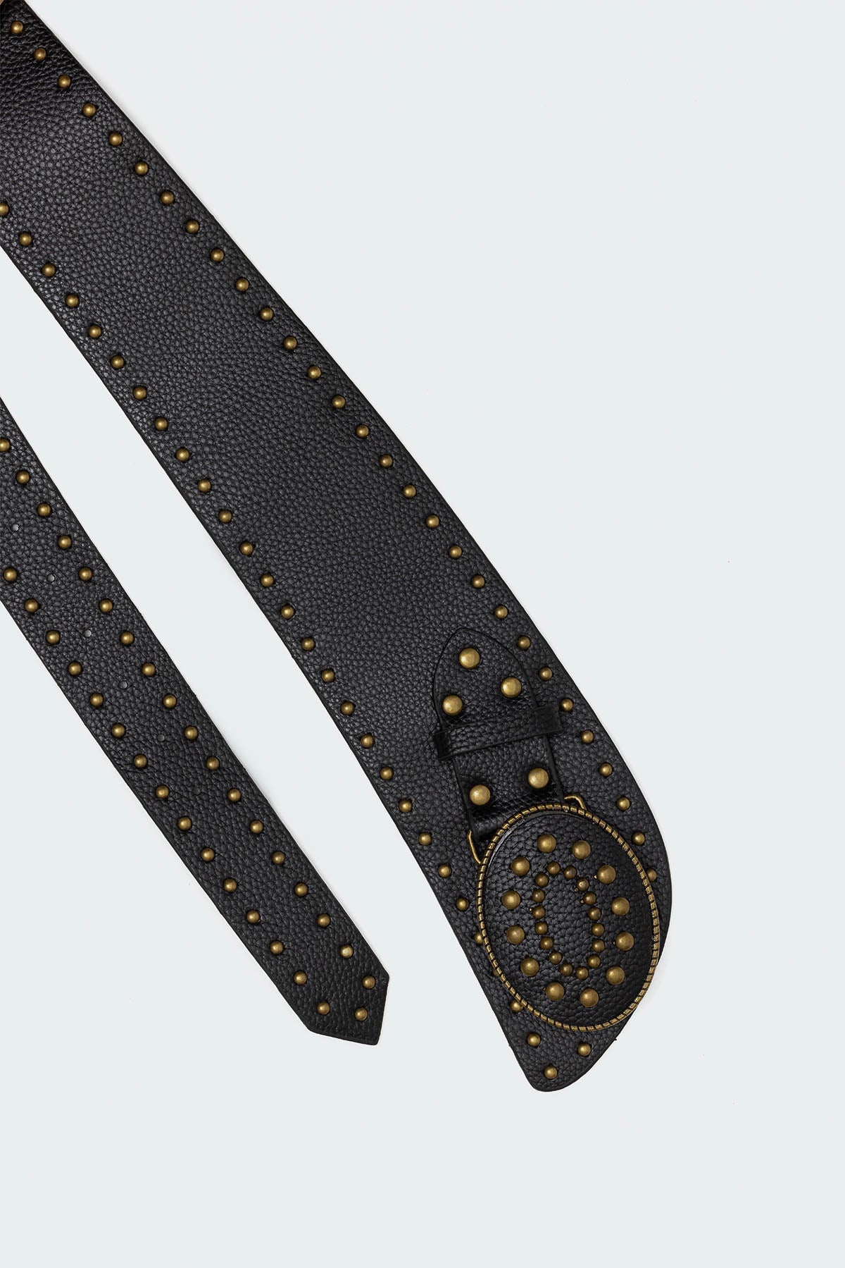 Studded Faux Leather Western Belt-Milans Time