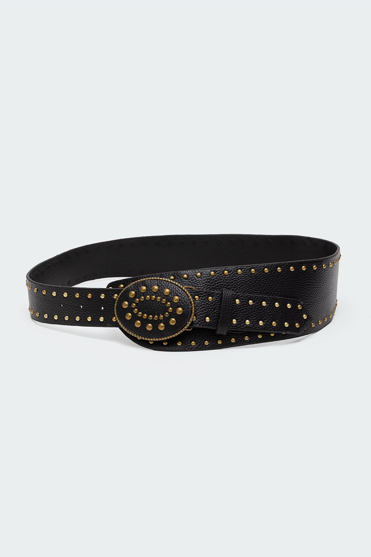 Studded Faux Leather Western Belt-Milans Time