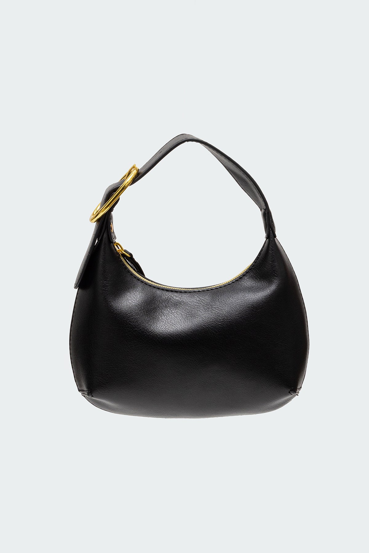 Buckle Strap Faux Leather Bag-Milans Time