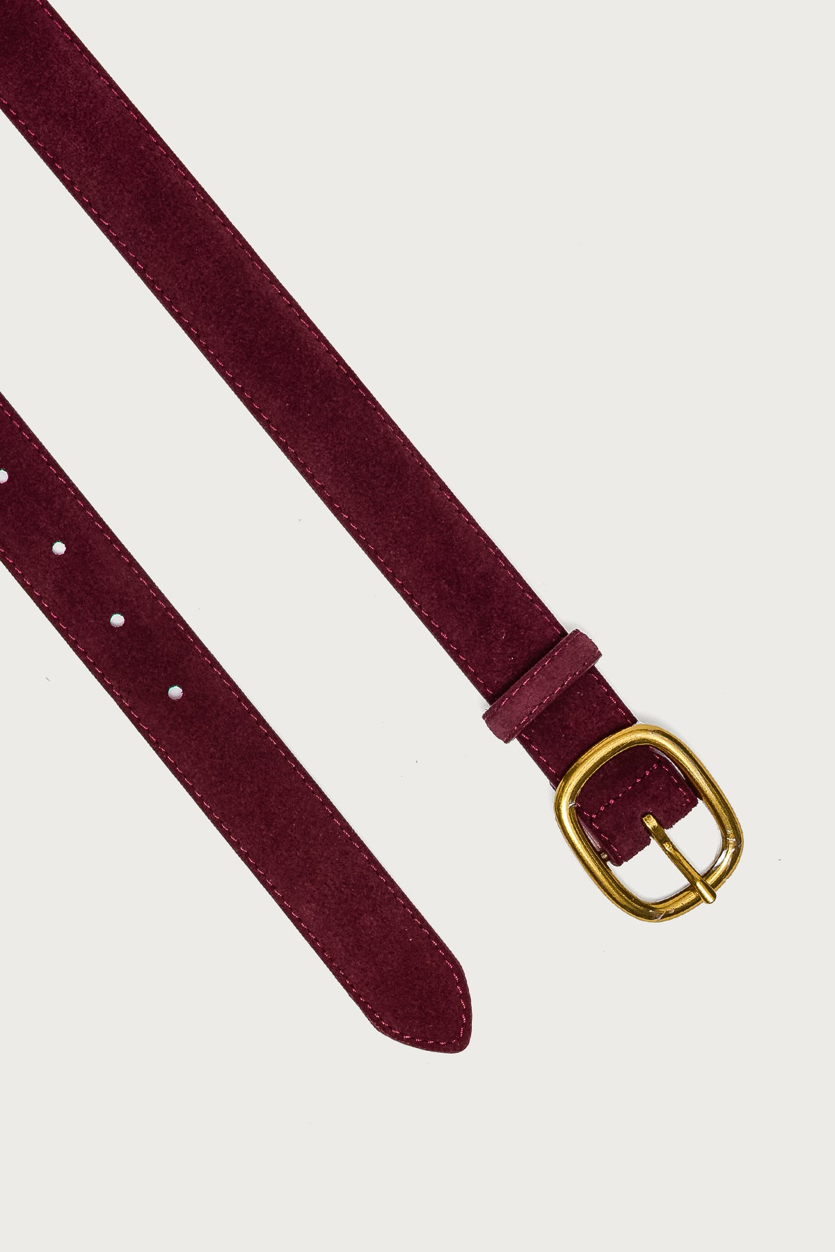 Oval Buckle Faux Suede Belt-Milans Time