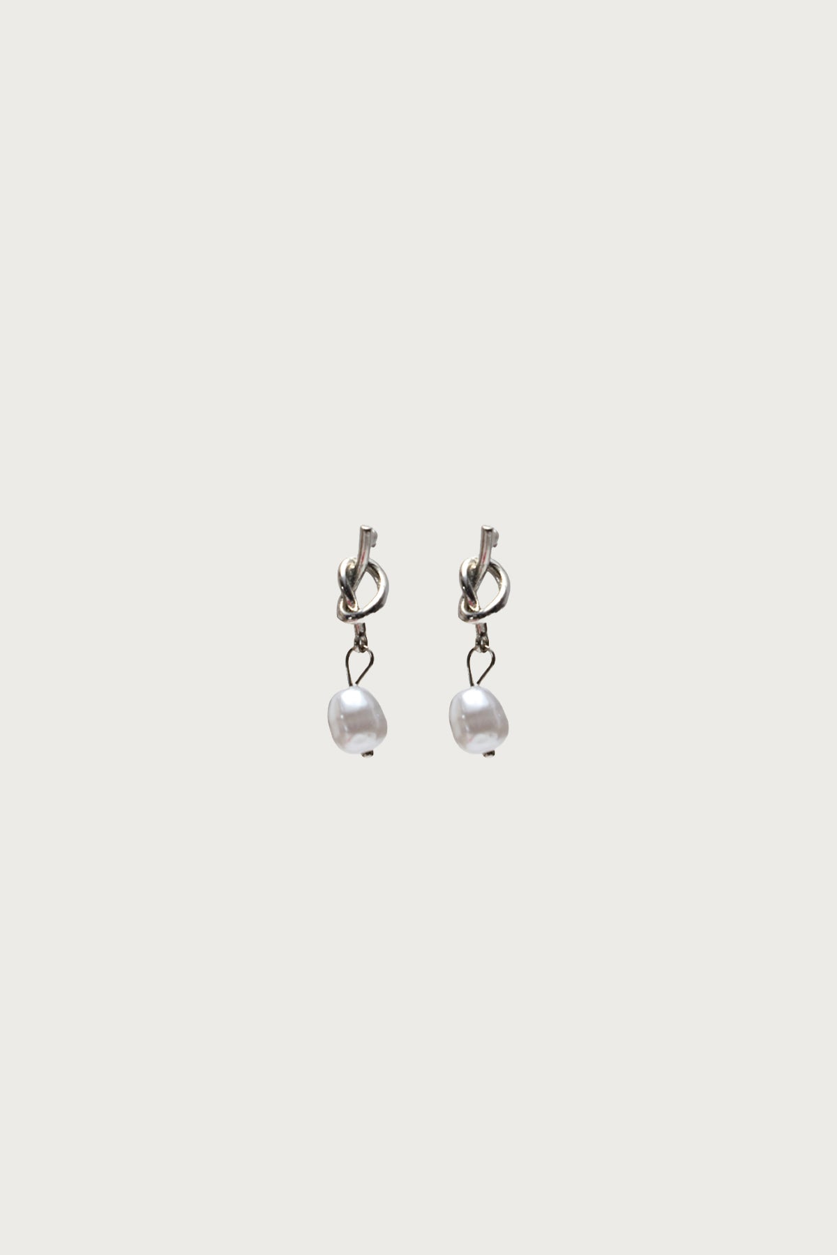 Knotted Pearl Charm Earrings-Milans Time