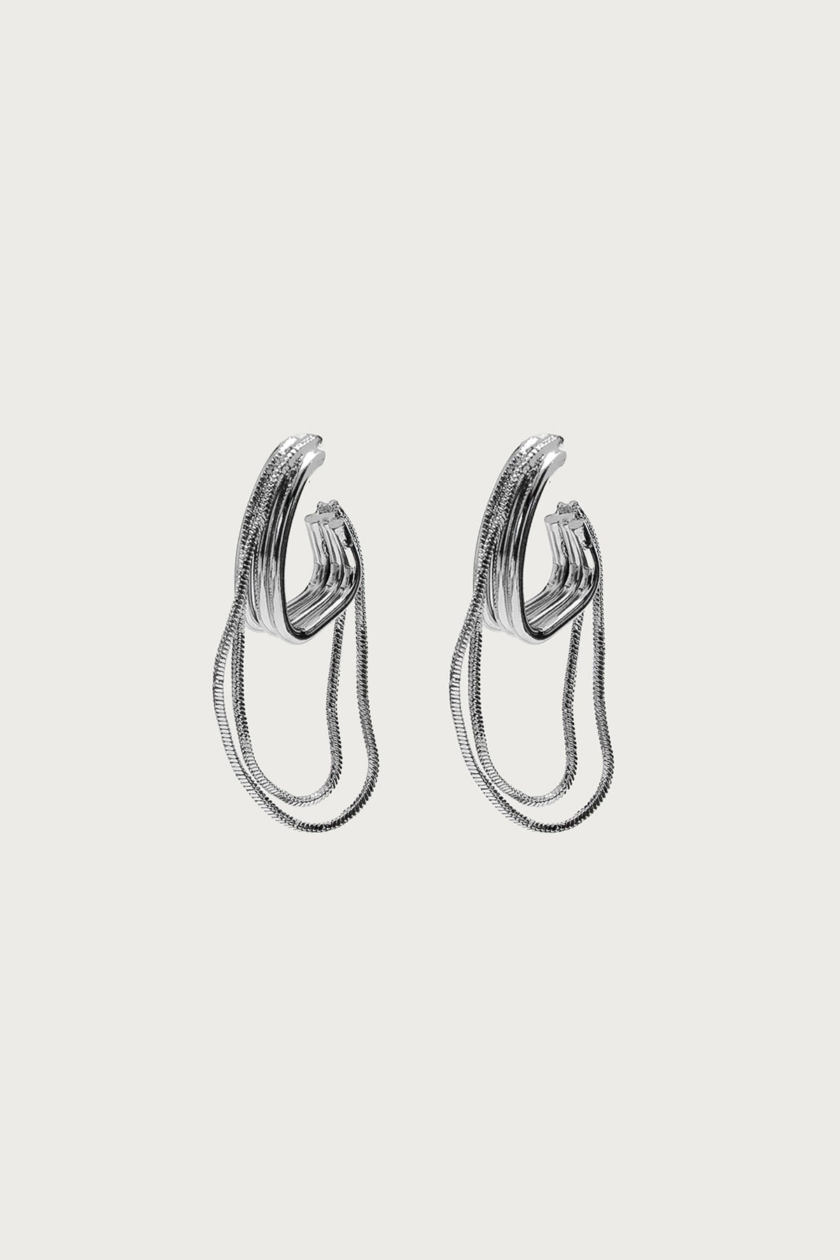 Dangling Chain Hoop Earrings-Milans Time