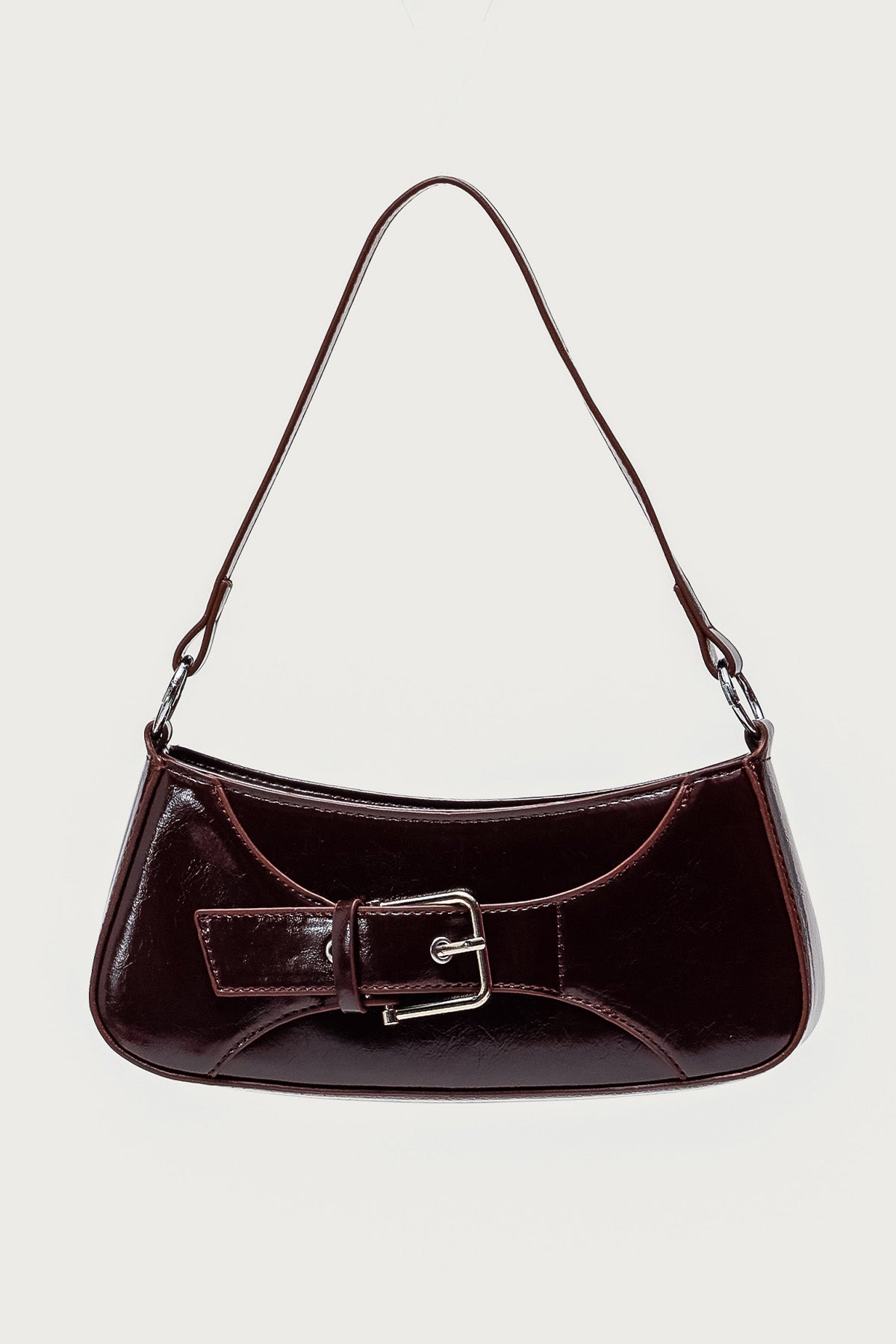 Buckle Up Faux Leather Bag-Milans Time