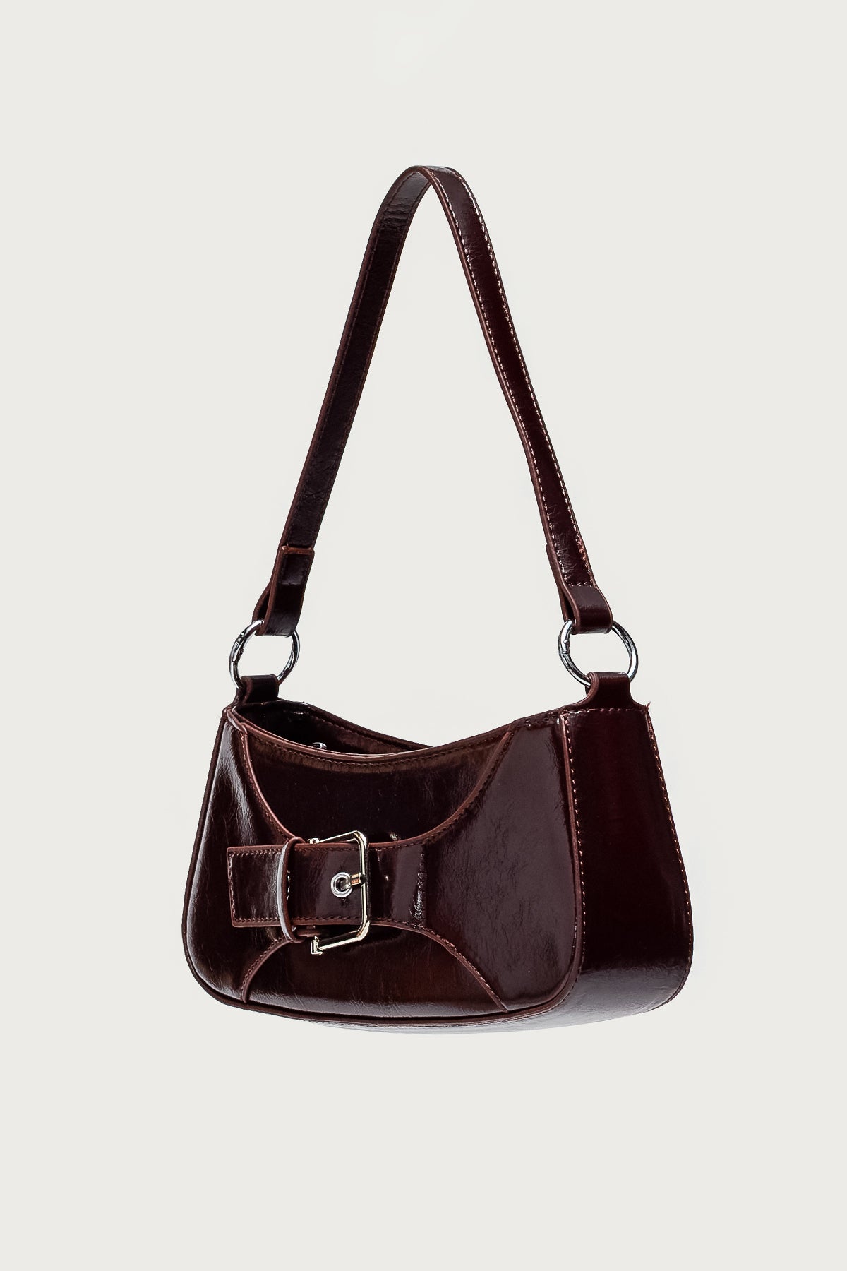Buckle Up Faux Leather Bag-Milans Time