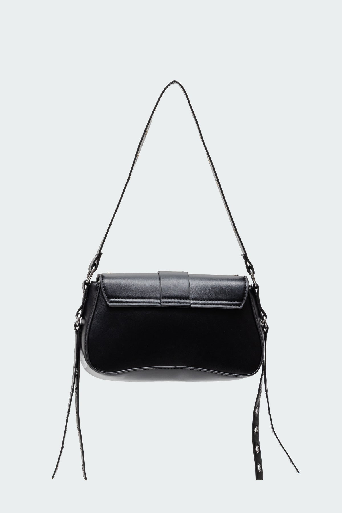 Stud & Buckle Faux Leather Bag-Milans Time