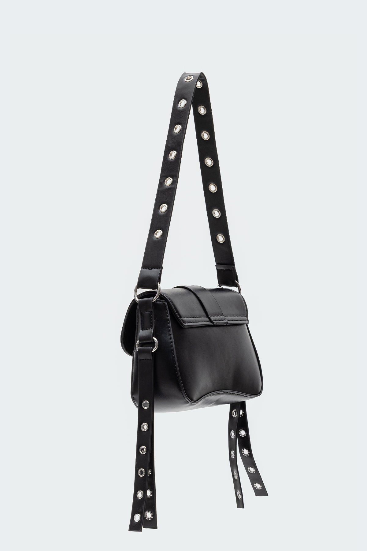 Stud & Buckle Faux Leather Bag-Milans Time