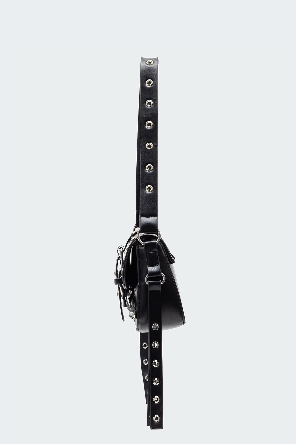 Stud & Buckle Faux Leather Bag-Milans Time