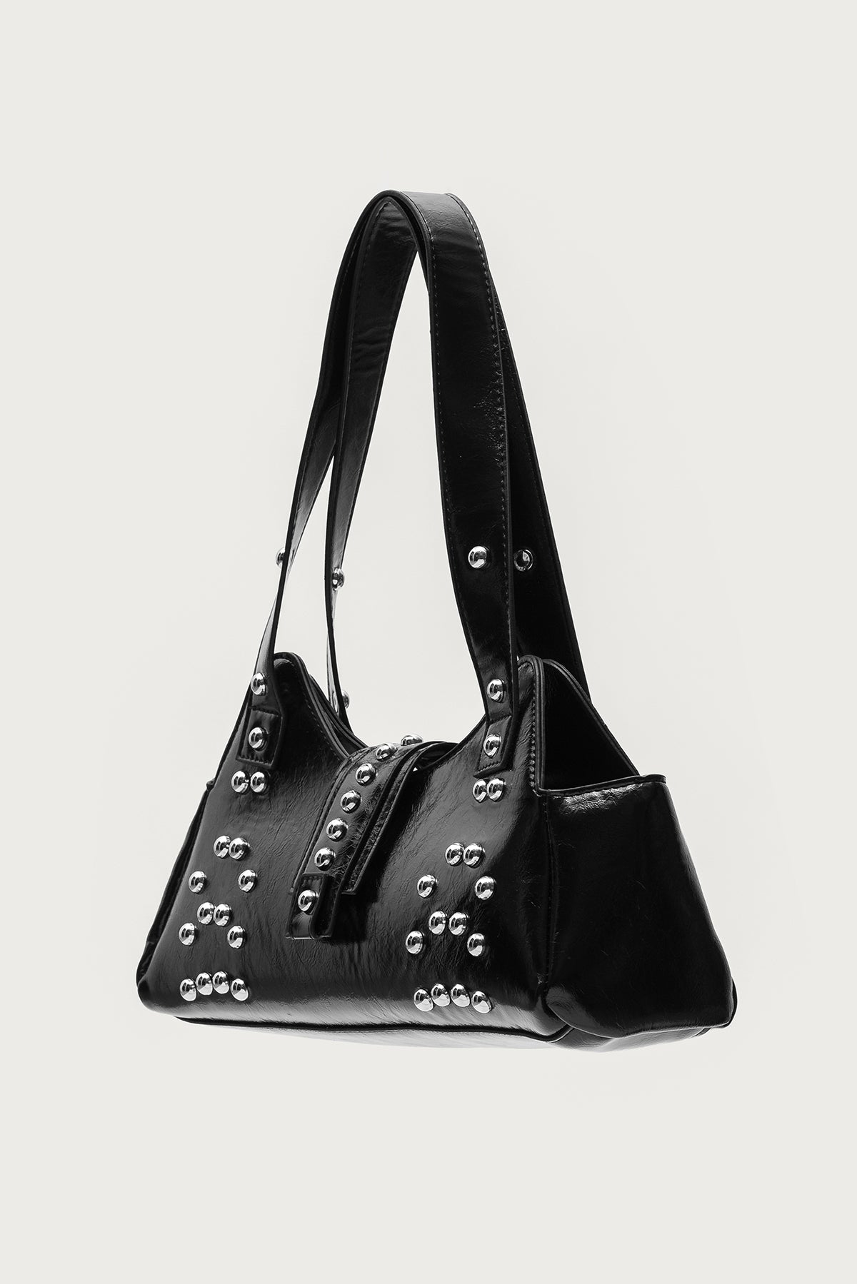 Studded Faux Leather Bag-Milans Time