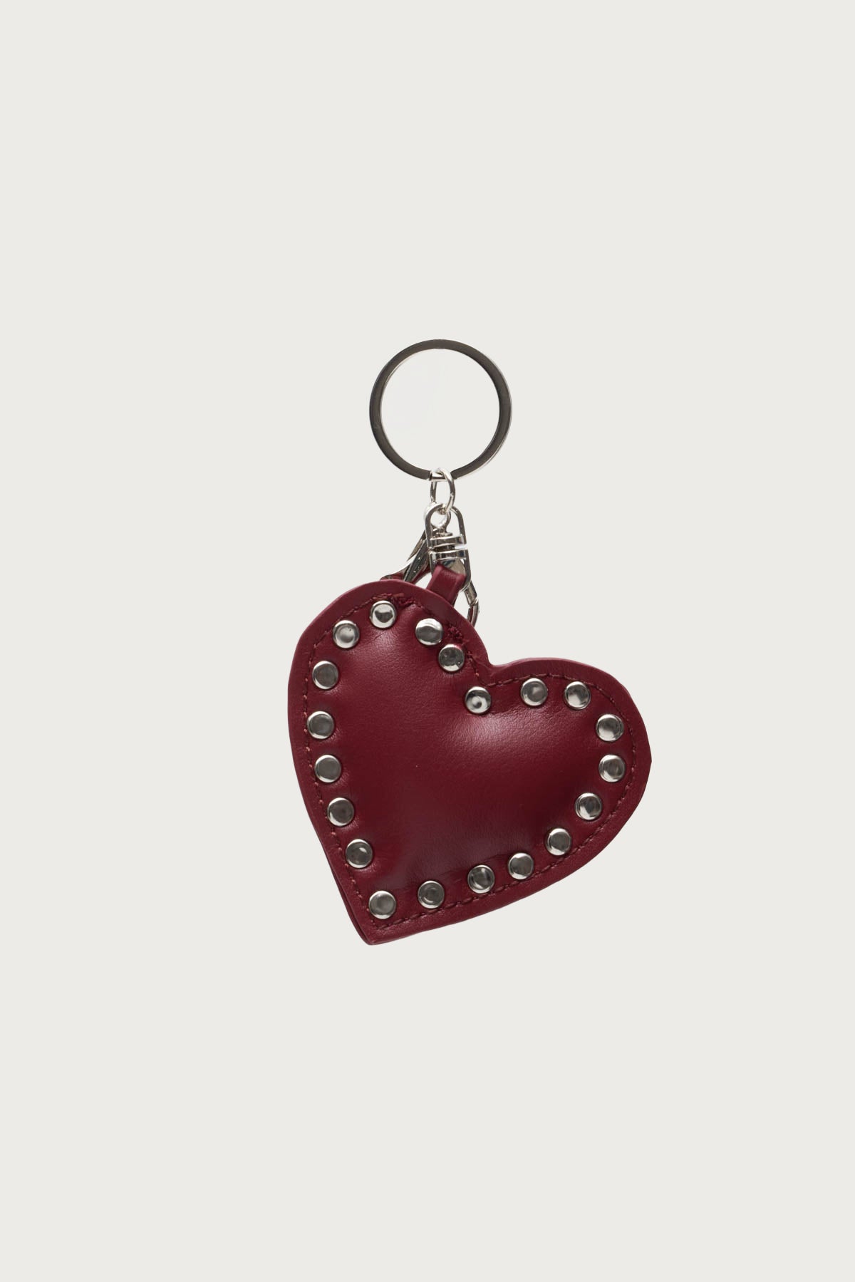 Heart Studded Faux Leather Bag Charm-Milans Time