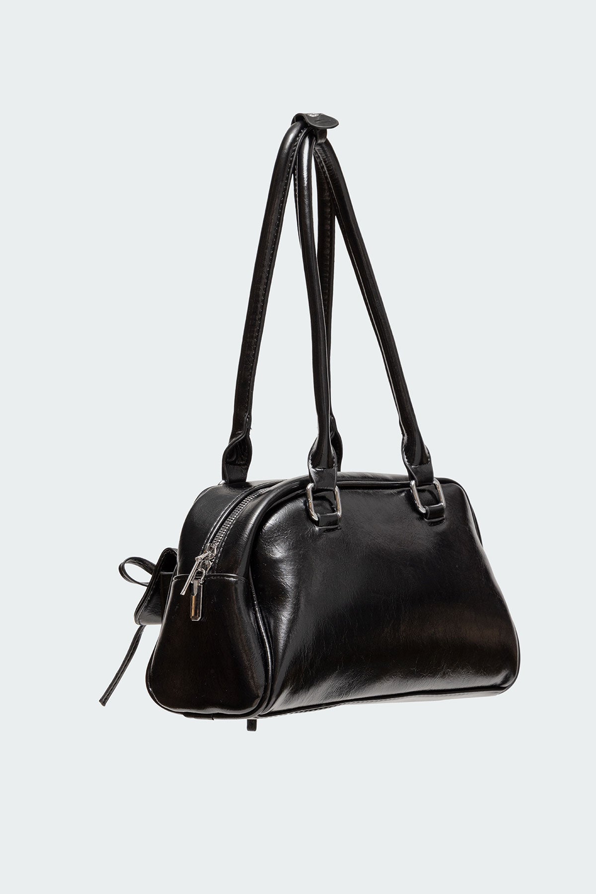 Bow Pocket Faux Leather Shoulder Bag-Milans Time