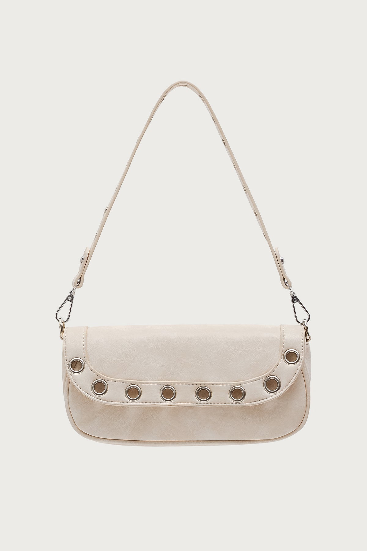 Grommet Faux Leather Bag-Milans Time