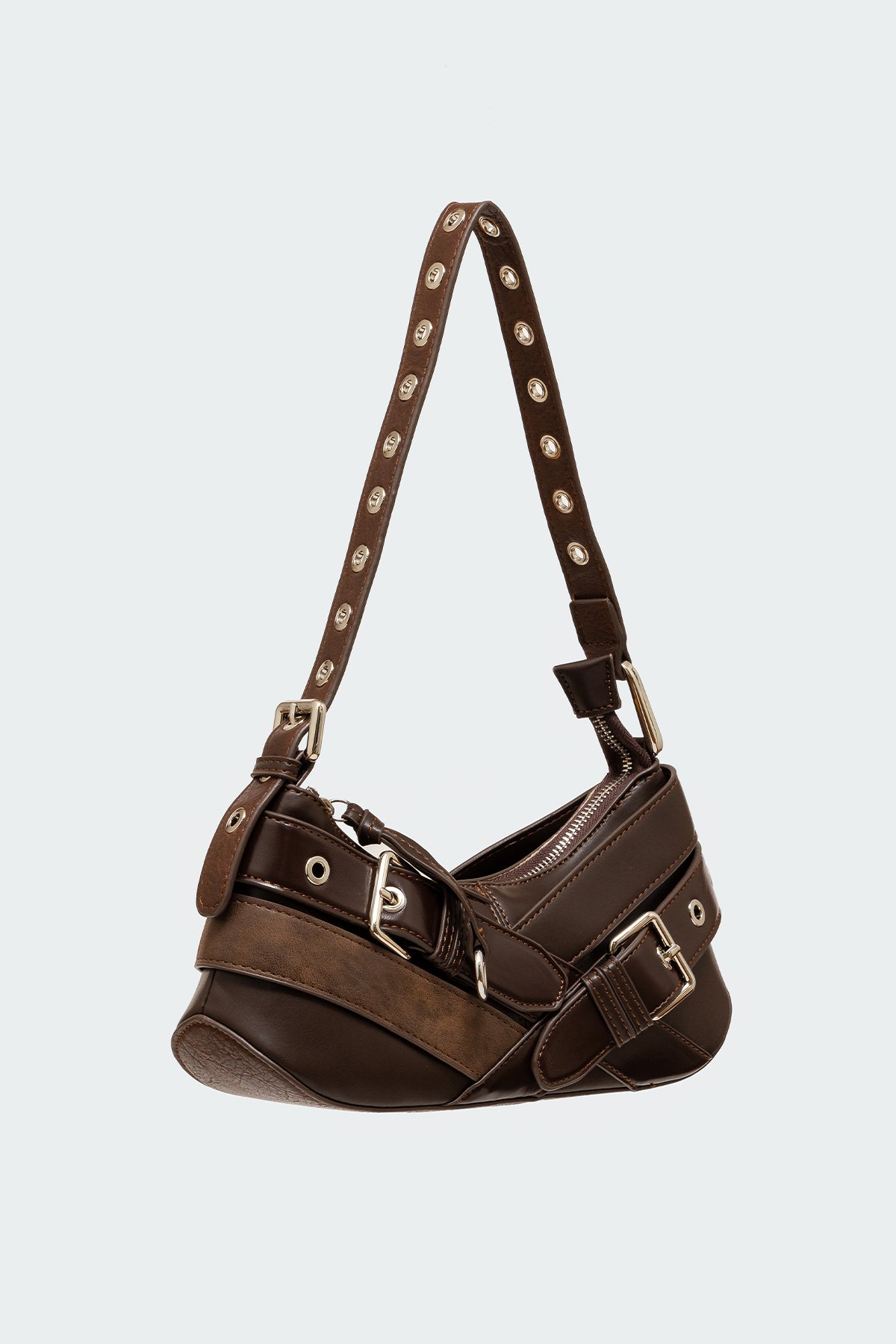 Belted Faux Leather Bag-Milans Time