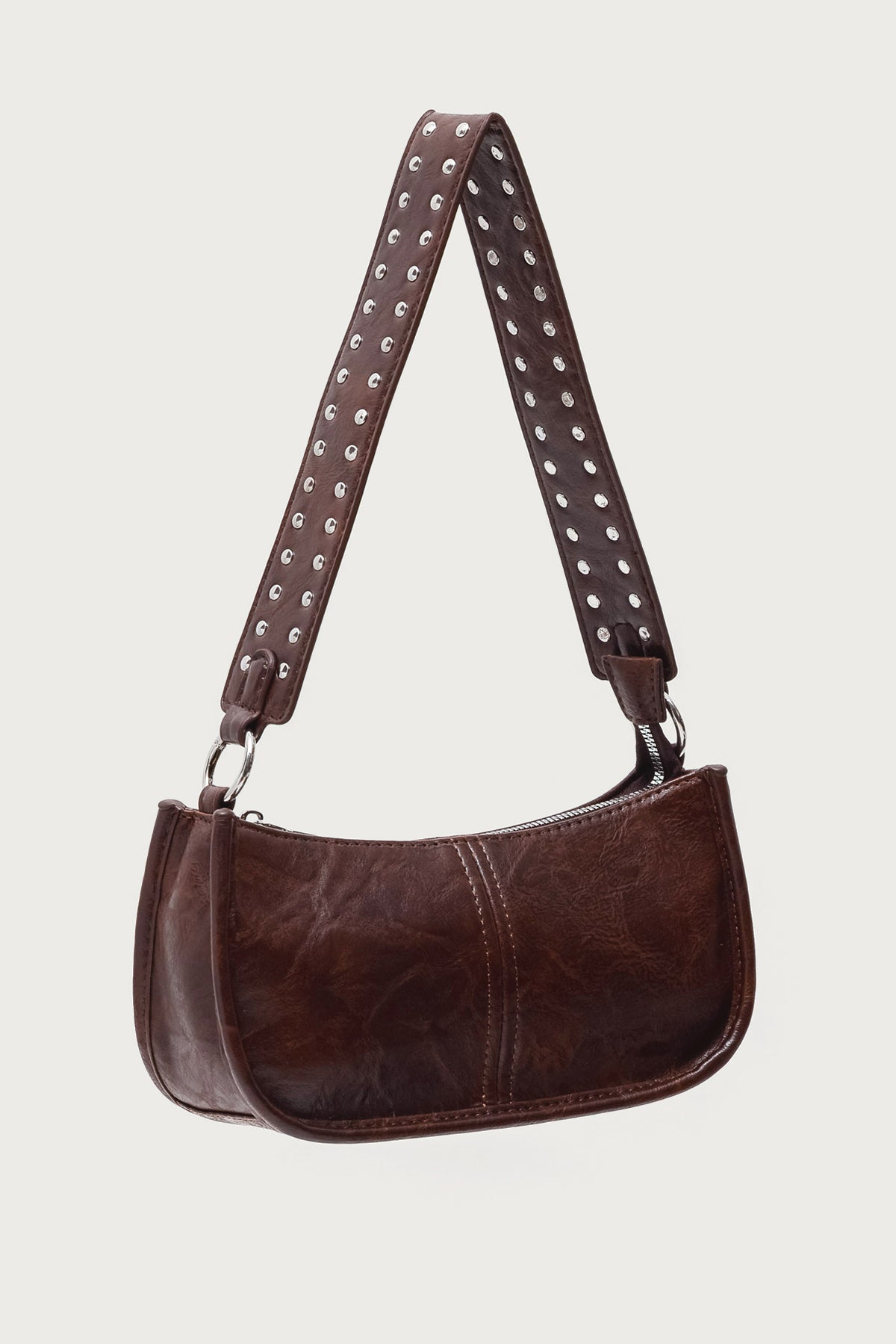 Studded Strap Faux Leather Bag-Milans Time