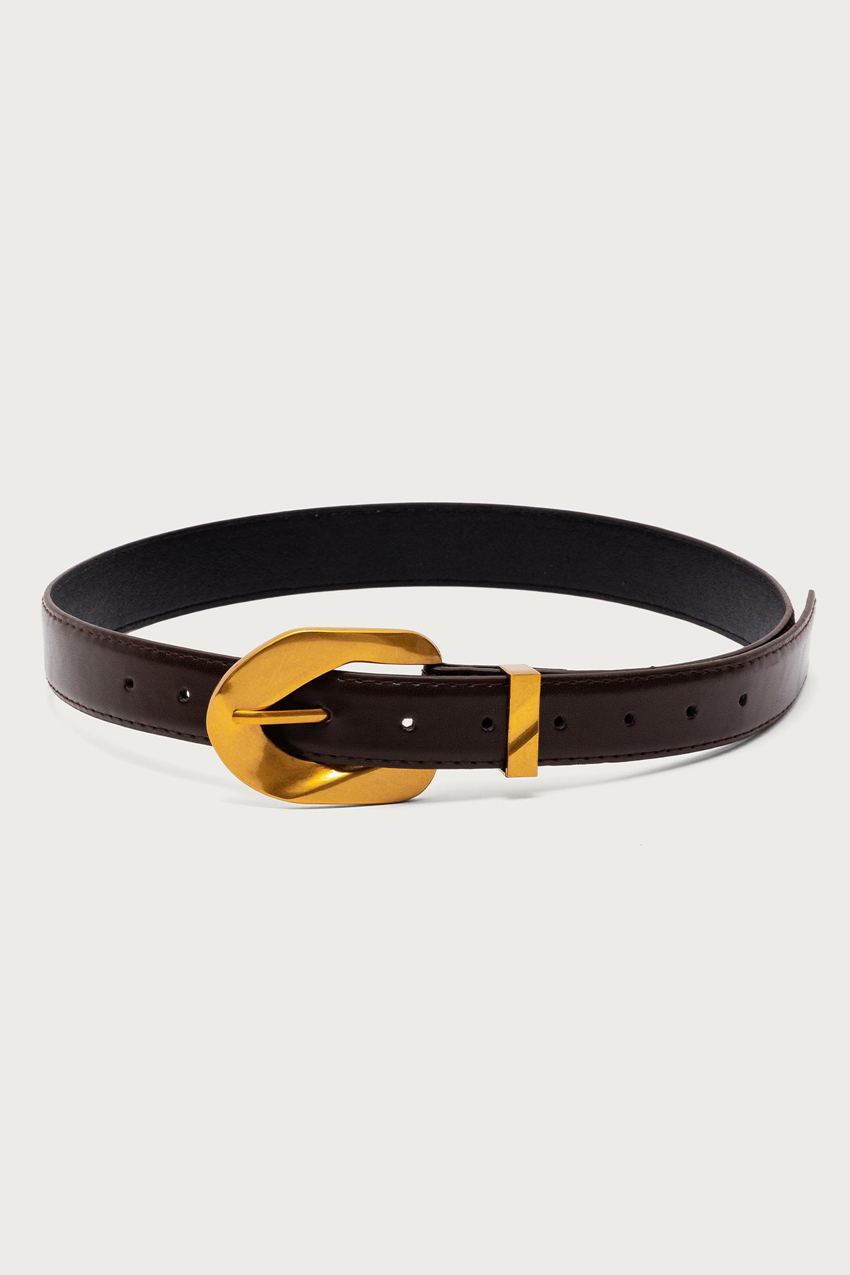 All Buckled Faux Leather Belt-Milans Time