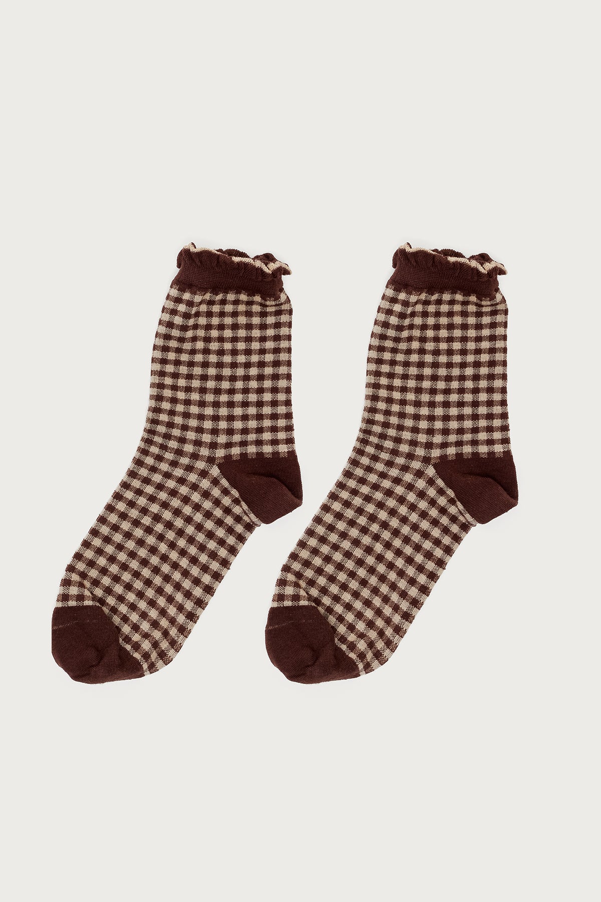 Frilled Gingham Socks-Milans Time
