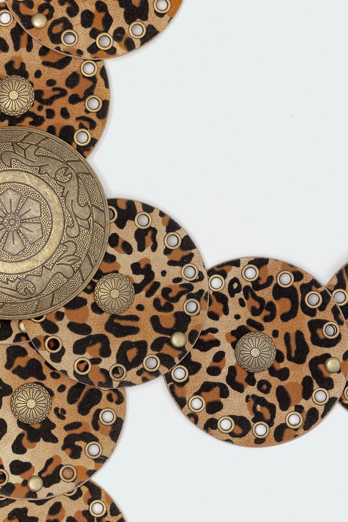 Leopard Faux Leather Western Disc Belt-Milans Time