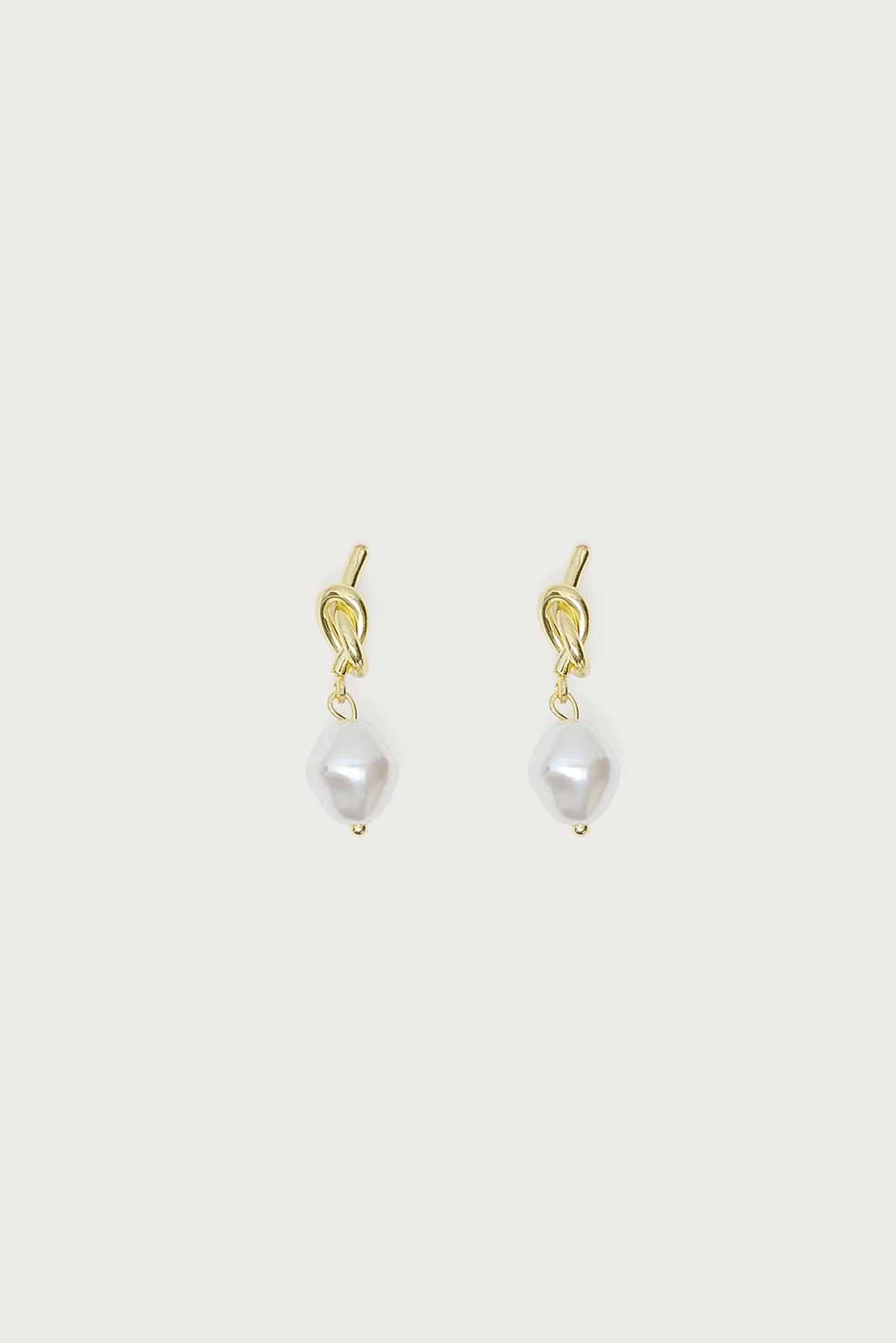 Knotted Pearl Charm Earrings-Milans Time