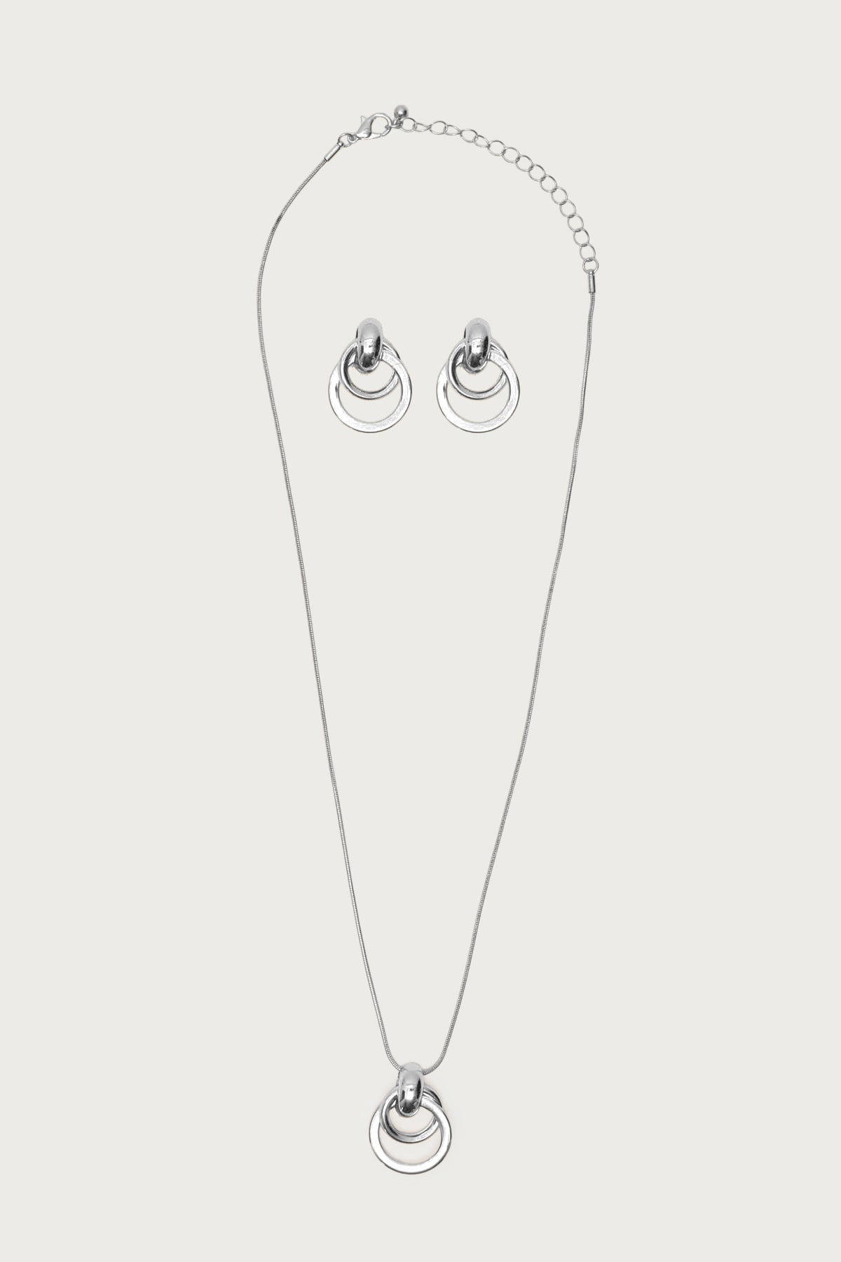 Paired Hoops Necklace & Earrings Set-Milans Time