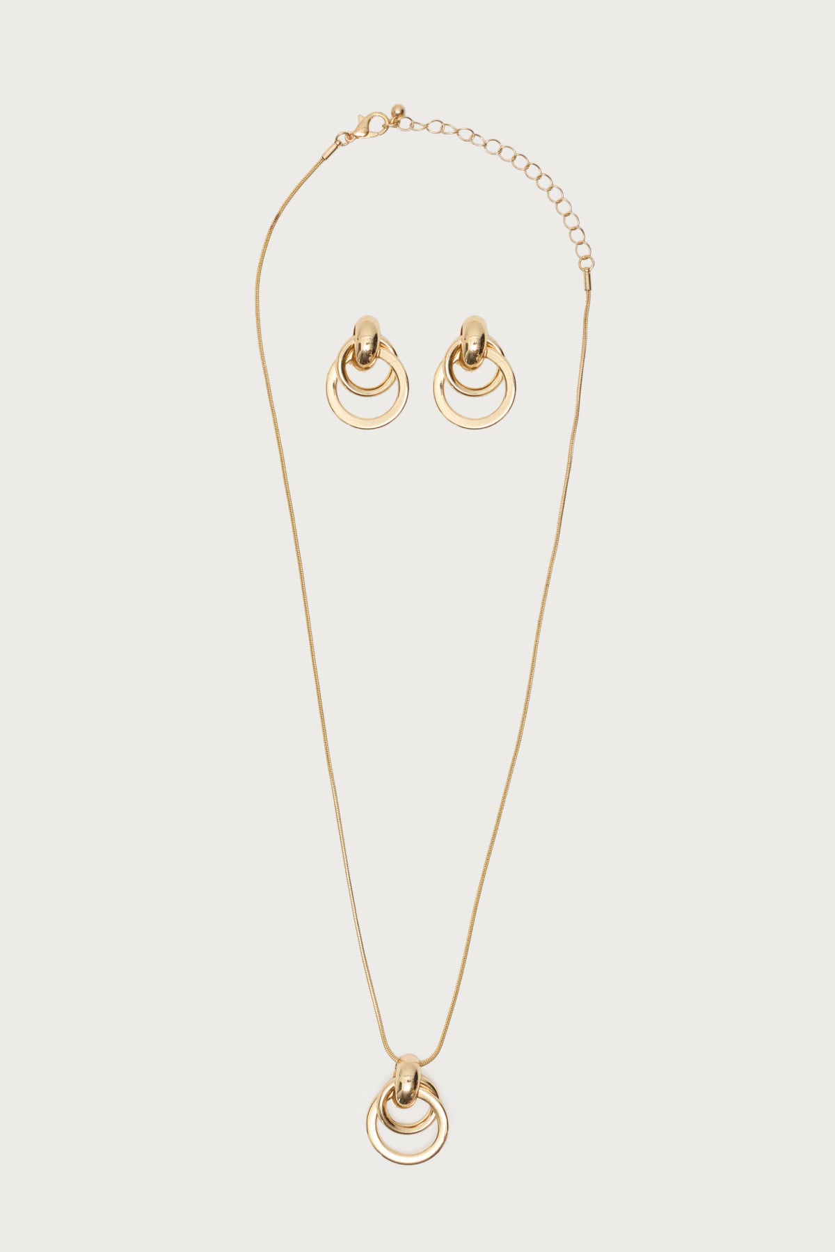 Paired Hoops Necklace & Earrings Set-Milans Time