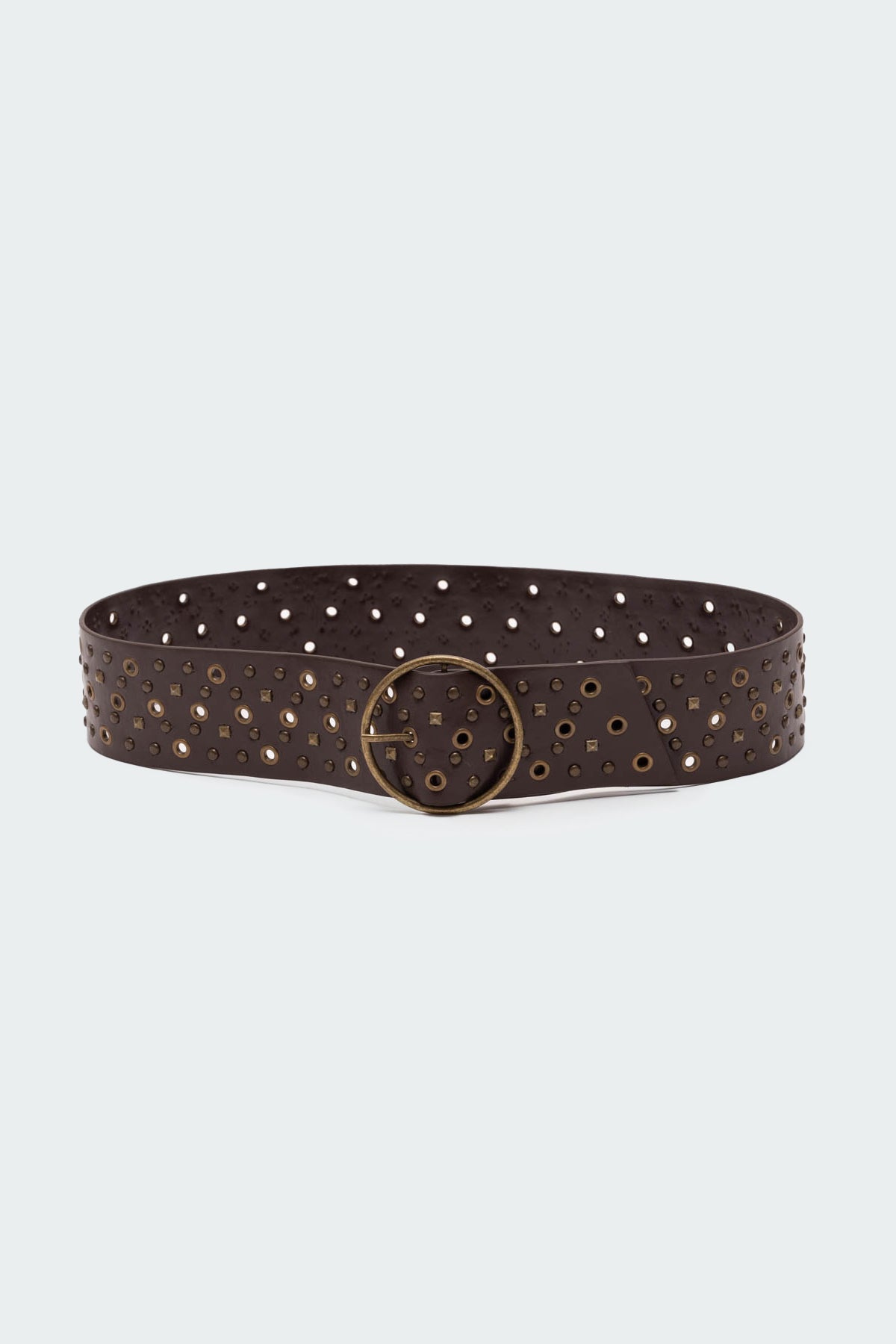 Stud & Grommet Faux Leather Belt-Milans Time