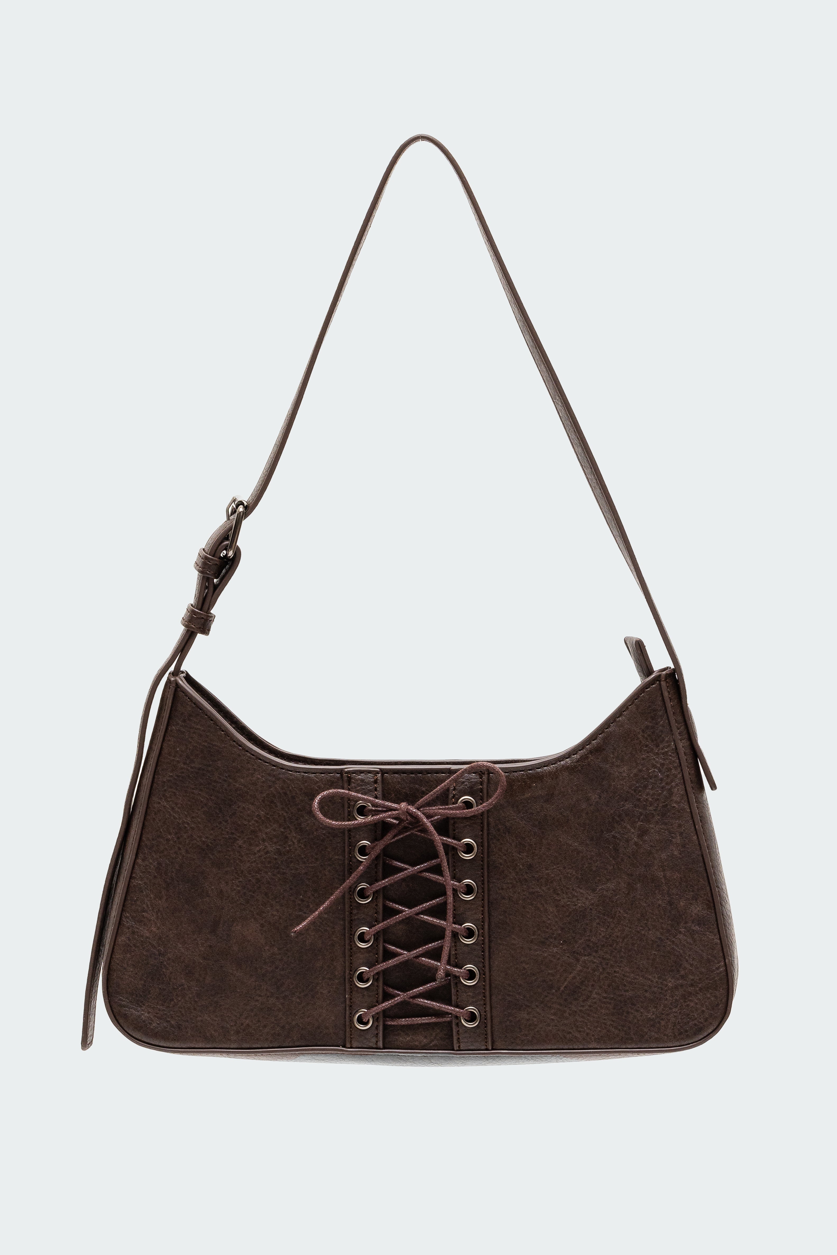 Lace Up Faux Leather Bag-Milans Time