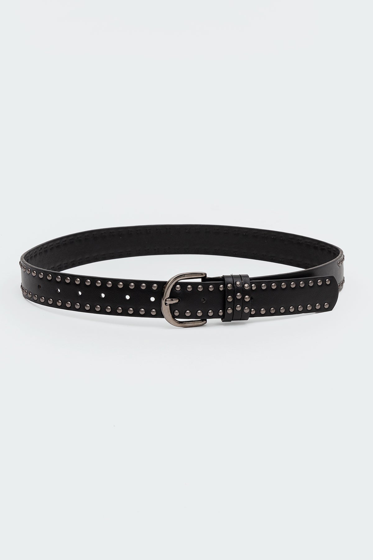 Studded Faux Leather Belt-Milans Time