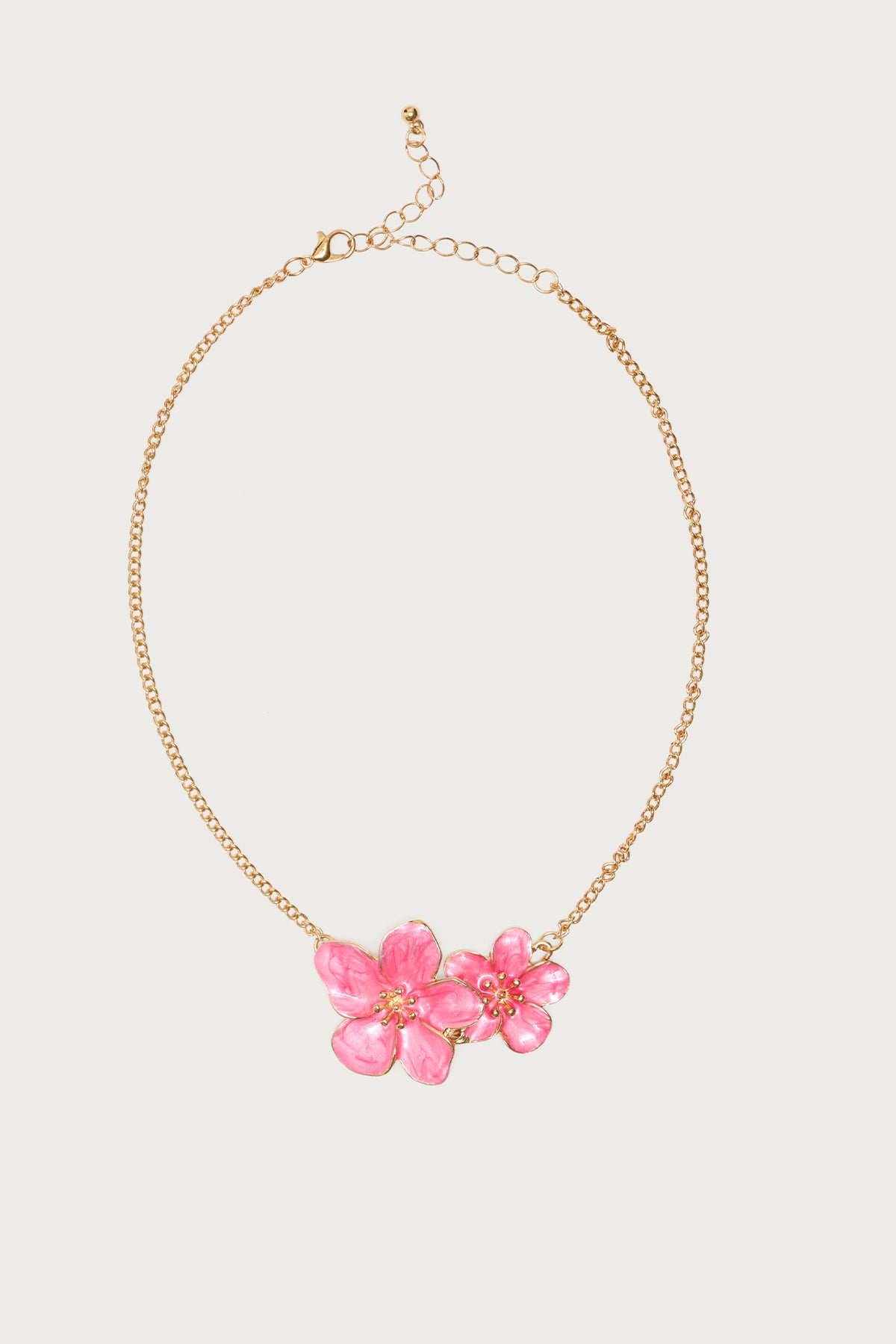 Double Flower Pendant Necklace-Milans Time
