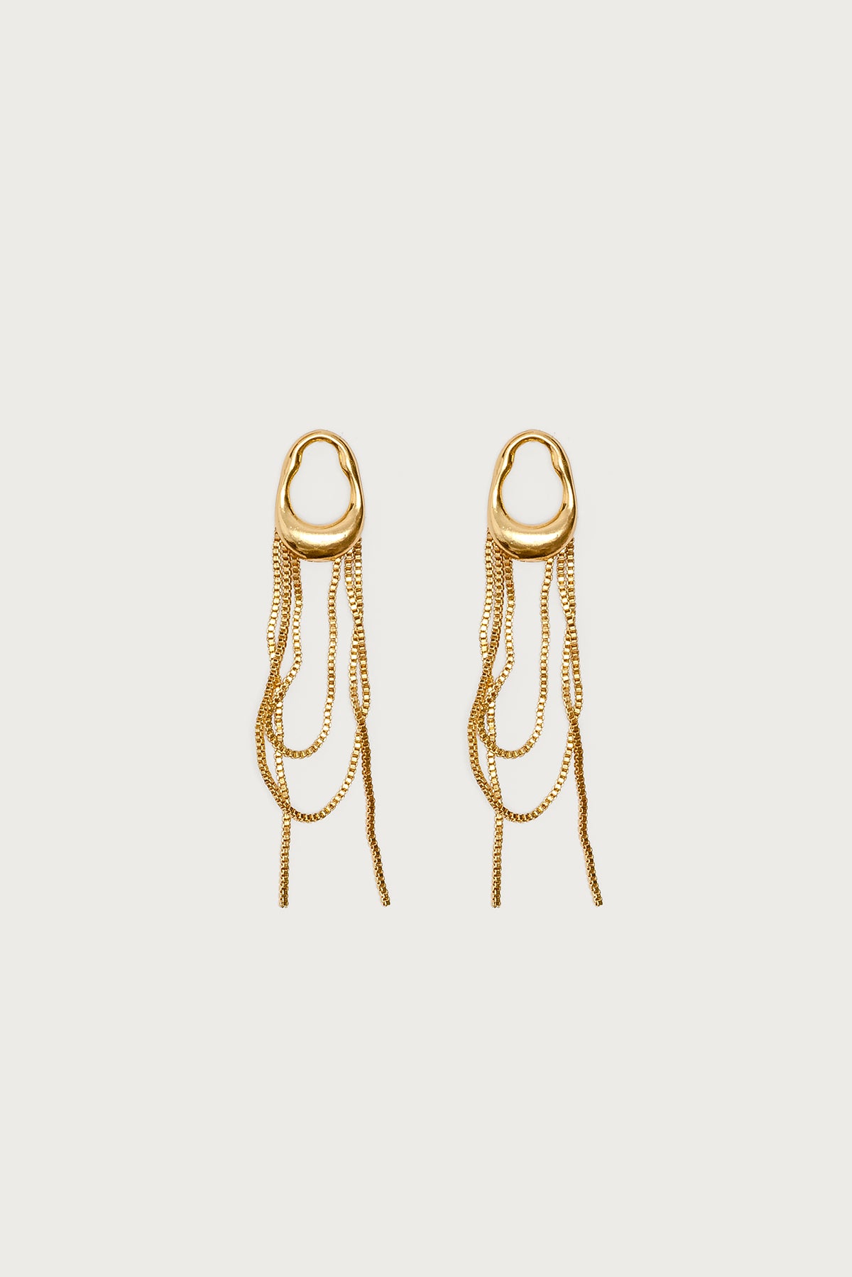 Abstract Dangling Chain Stud Earrings-Milans Time
