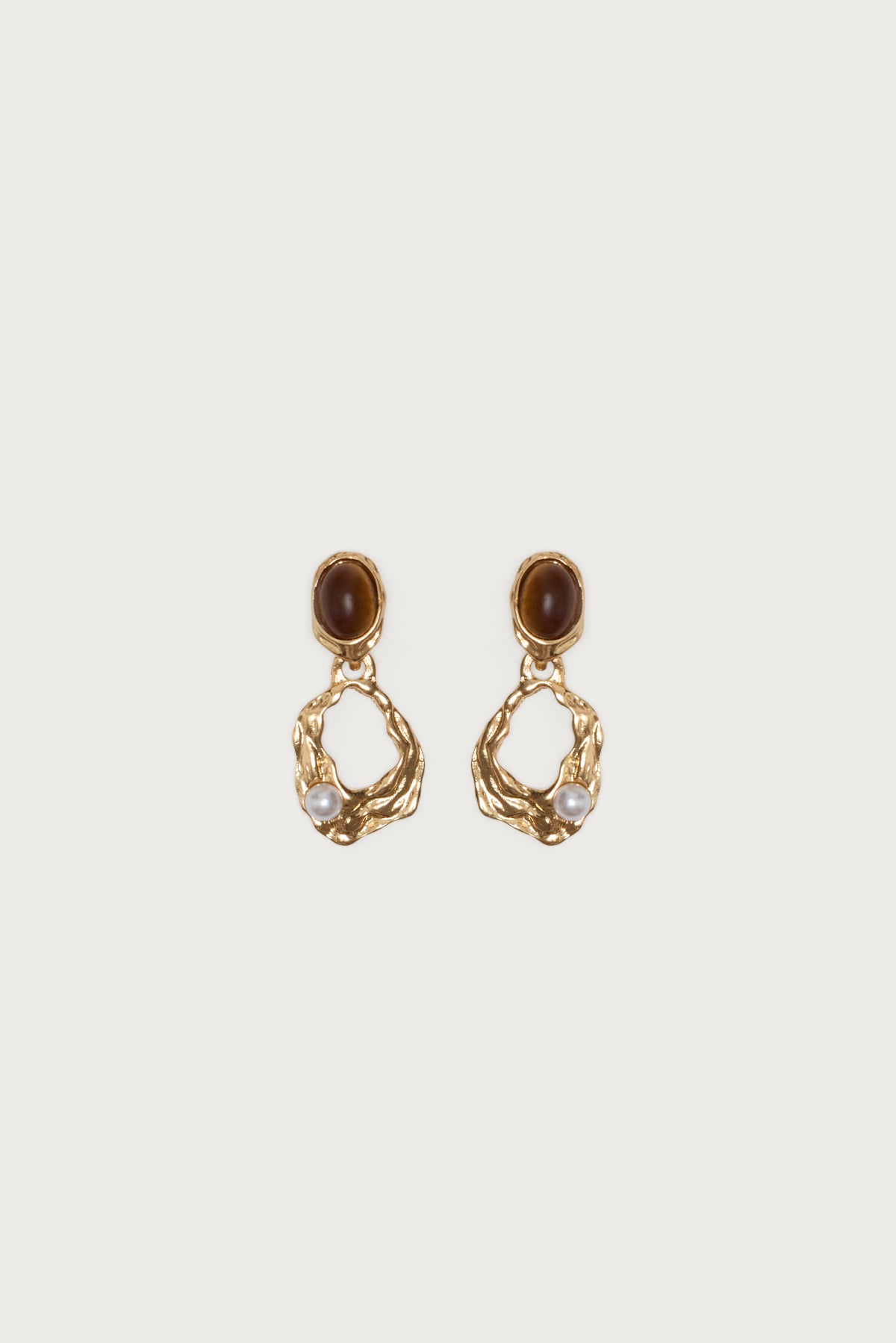 Faux Tiger Eye Abstract Earrings-Milans Time