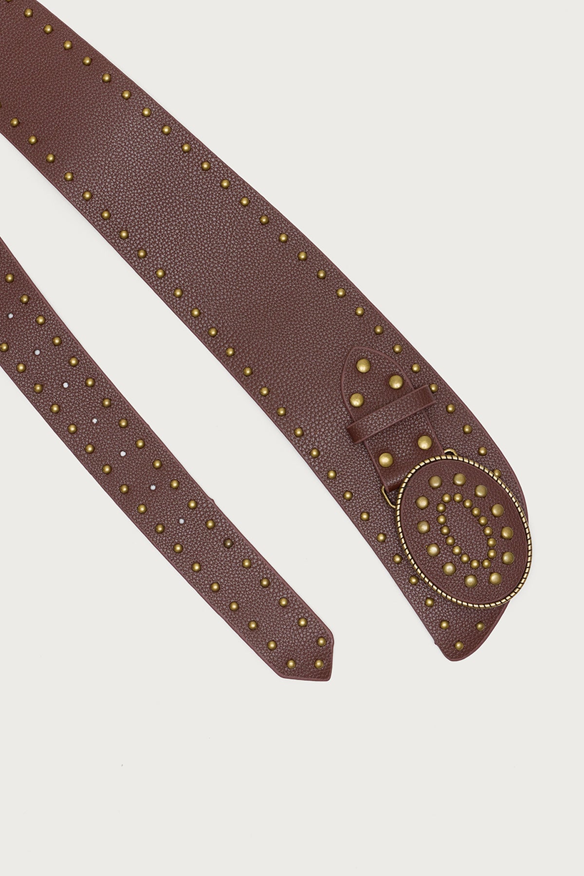 Studded Faux Leather Western Belt-Milans Time