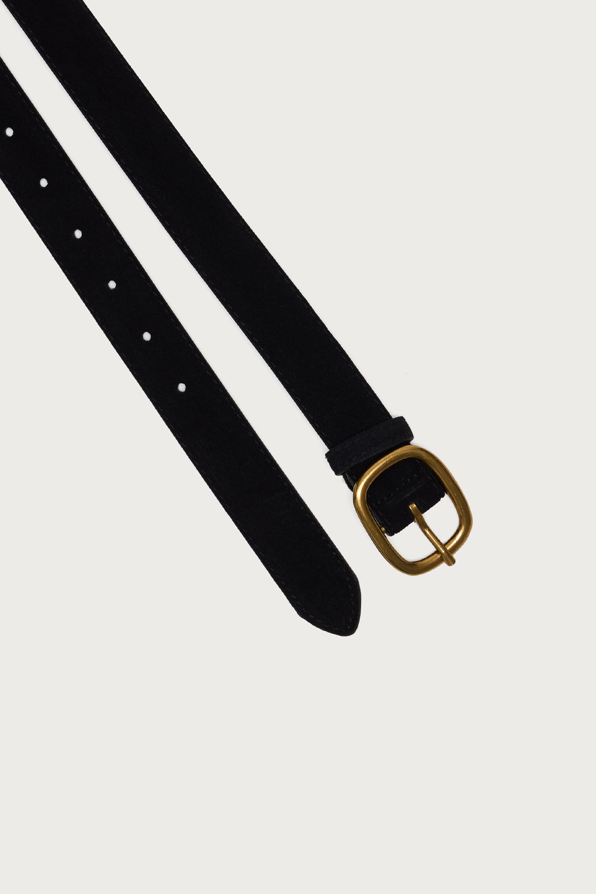 Oval Buckle Faux Suede Belt-Milans Time