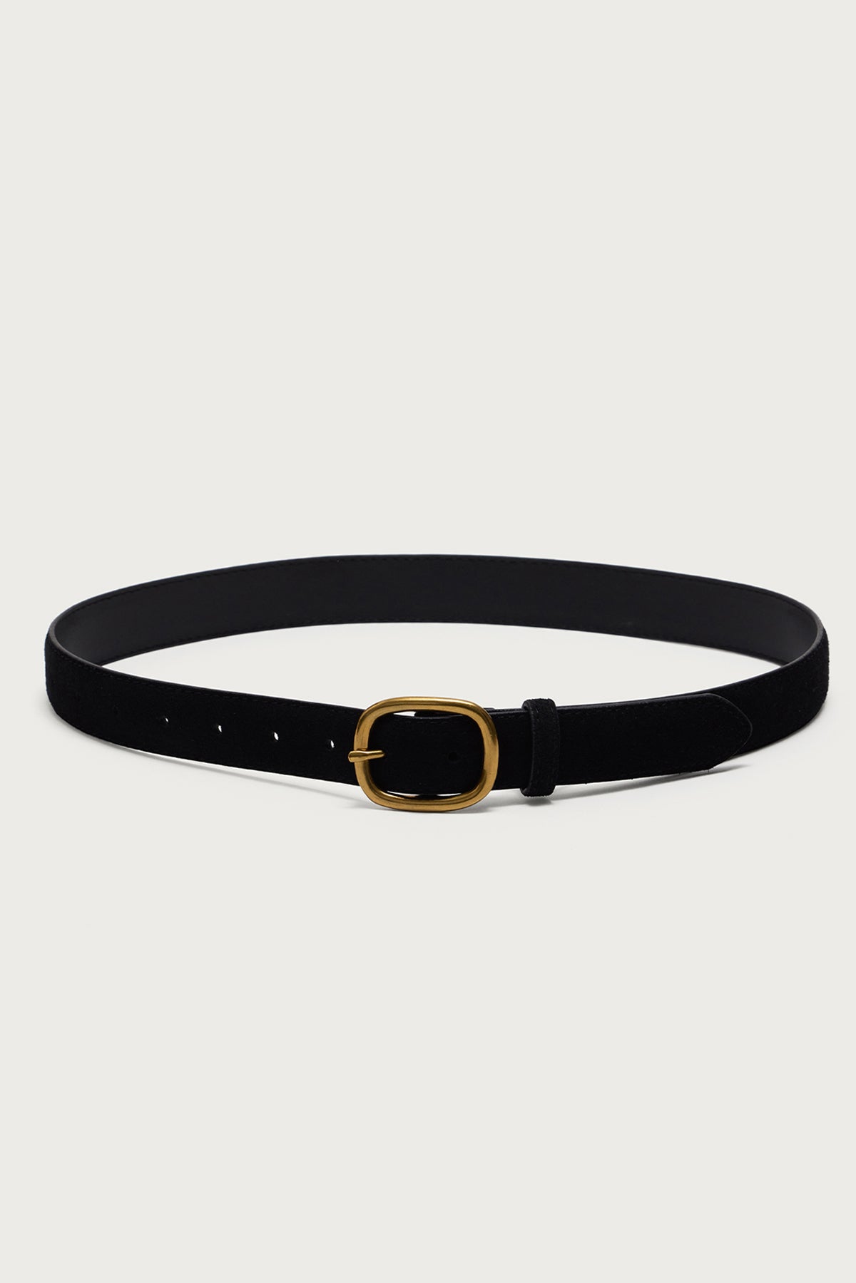 Oval Buckle Faux Suede Belt-Milans Time