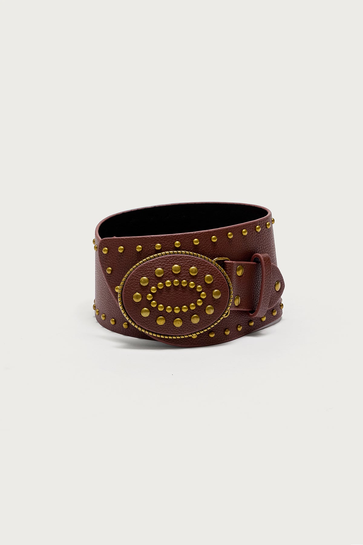 Studded Faux Leather Western Belt-Milans Time
