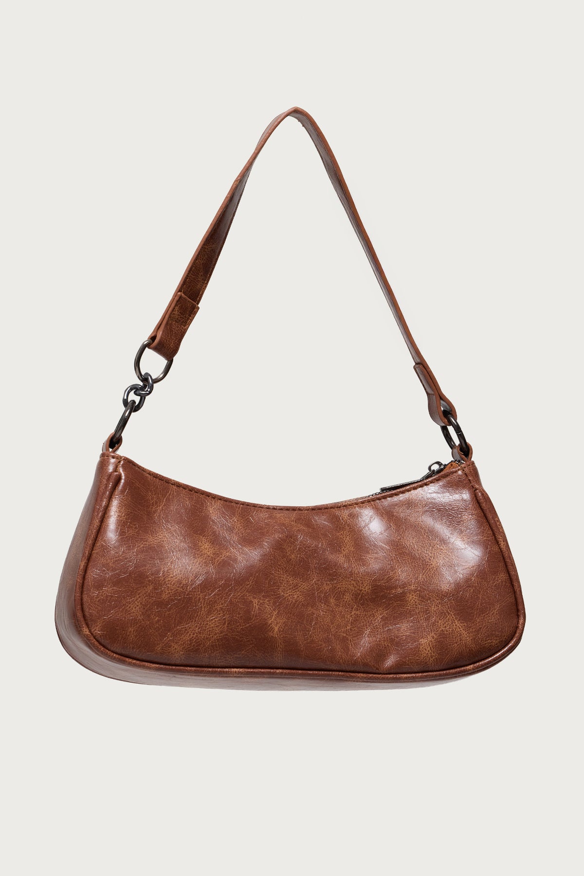 Distressed Faux Leather Buckle Bag-Milans Time