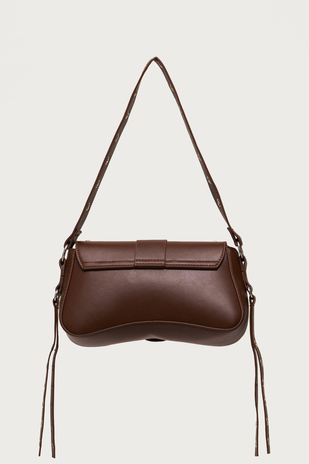 Stud & Buckle Faux Leather Bag-Milans Time