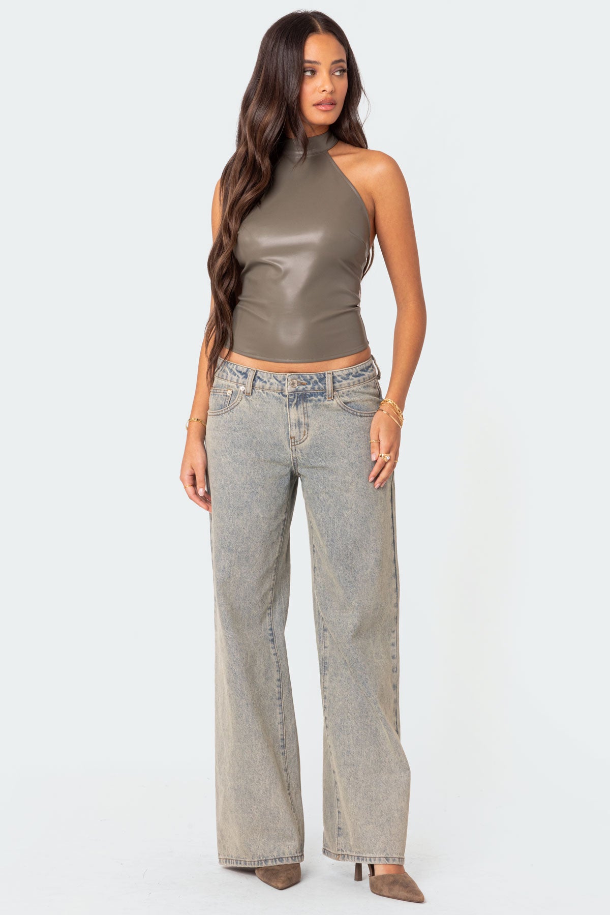 Sienna Latex Halter Top-Milans Time