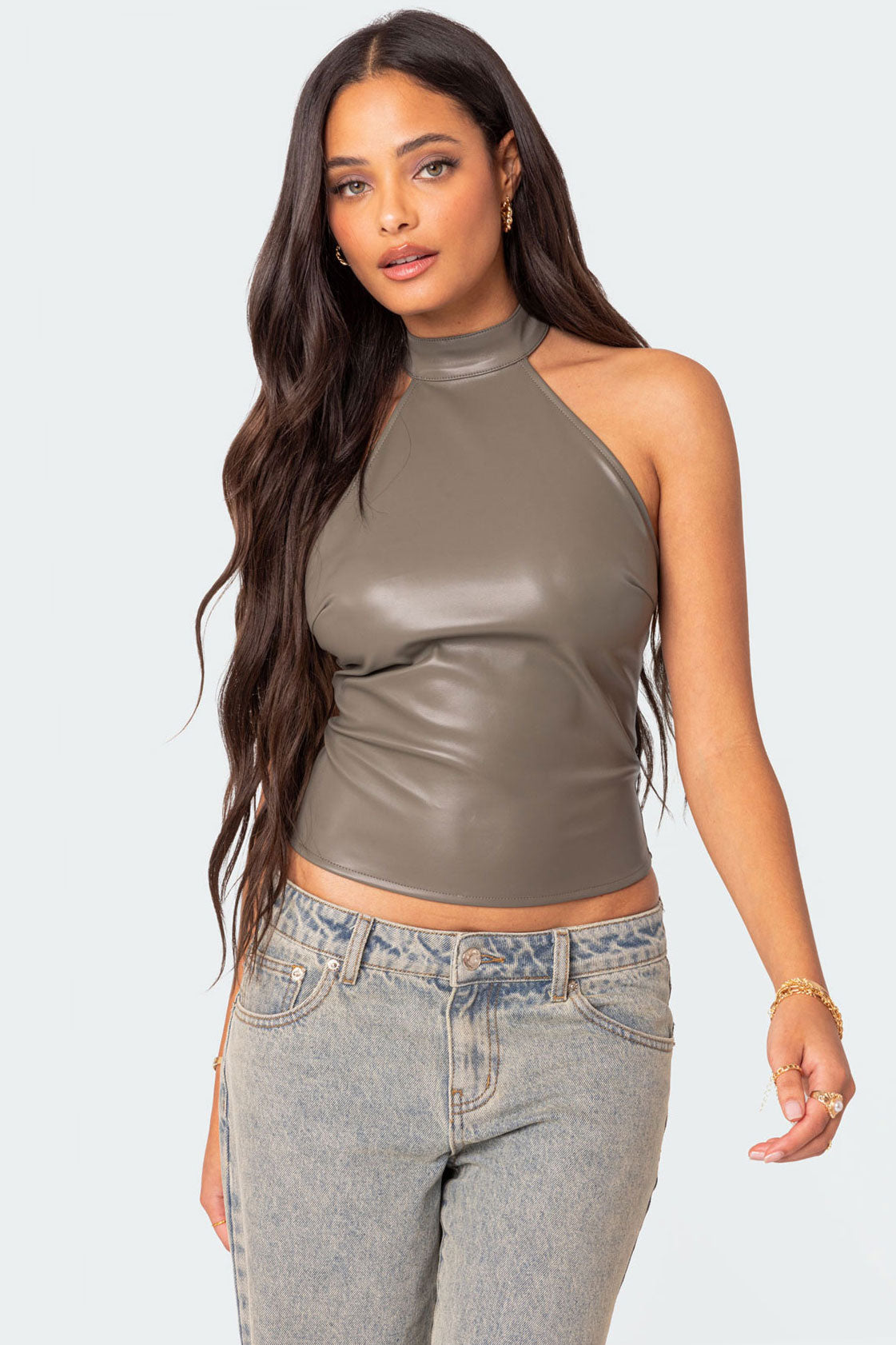 Sienna Latex Halter Top-Milans Time