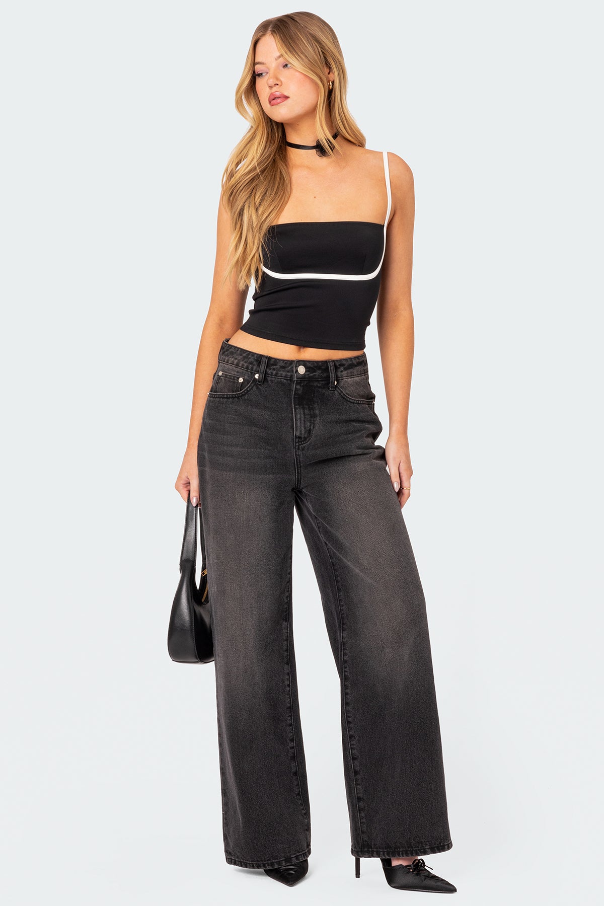 Yang Contrast Strap Tank Top-Milans Time