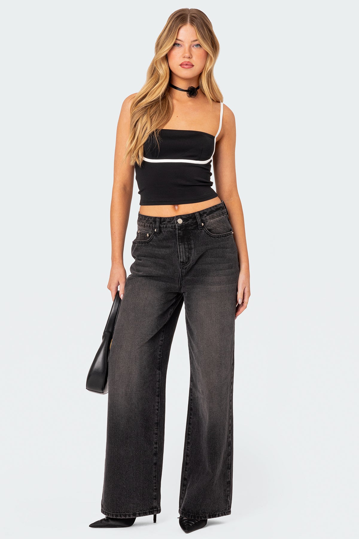 Yang Contrast Strap Tank Top-Milans Time